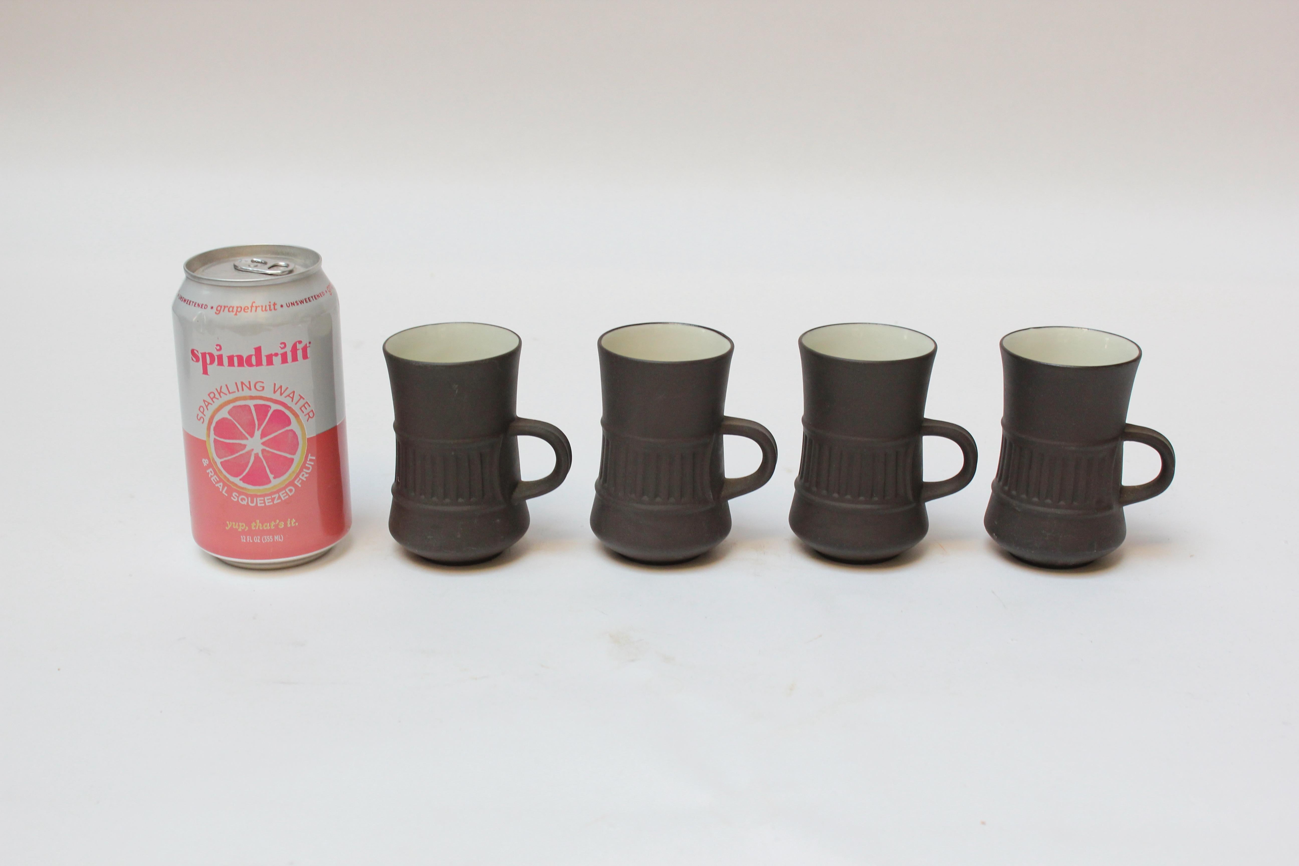 Early Jens Quistgaard for Dansk Flamestone Coffee Pot with Mugs and Demitasses For Sale 2