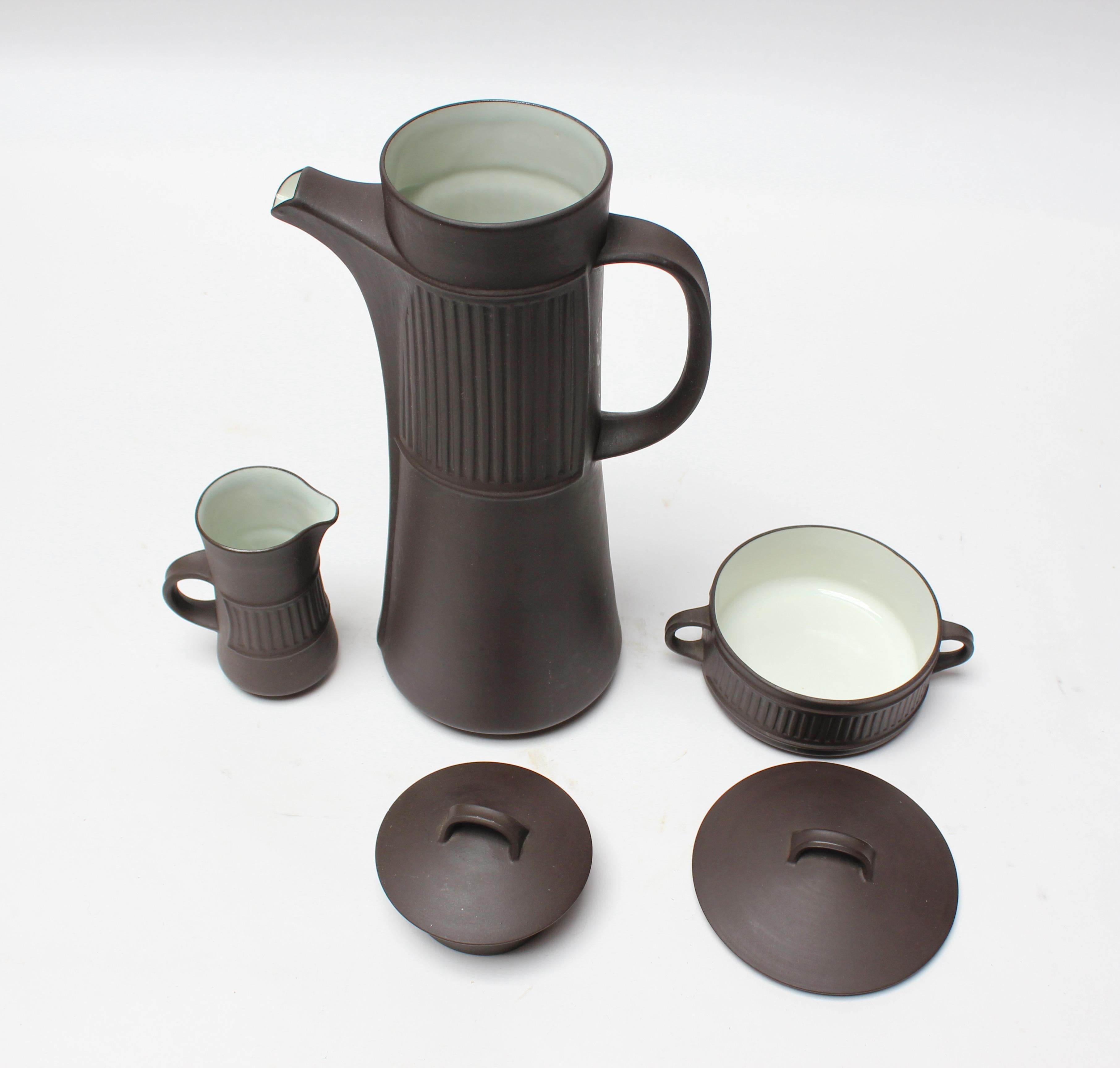 Mid-Century Modern Service à café / thé Flamestone de Jens Quistgaard pour Dansk, précoce en vente