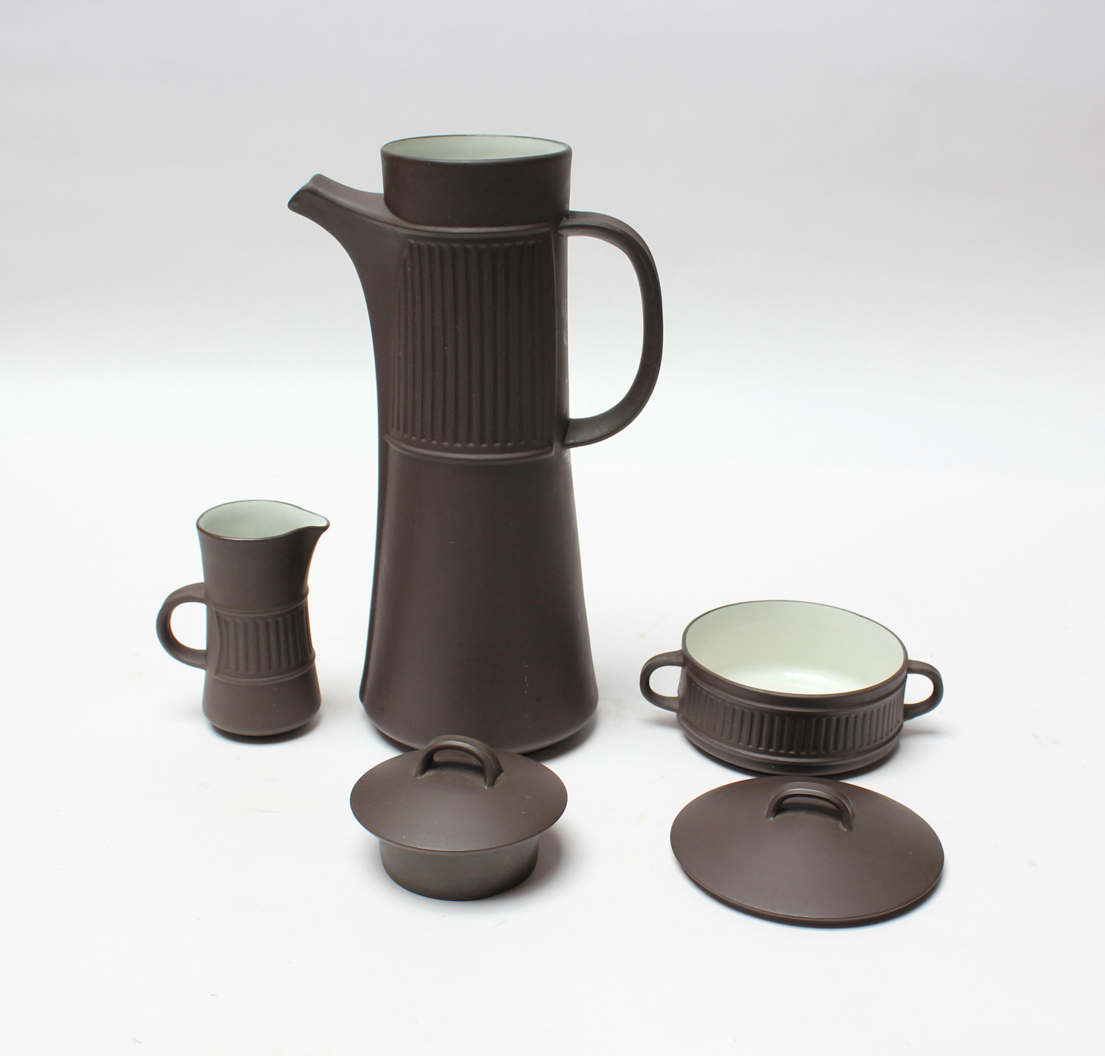 Mid-Century Modern Early Jens Quistgaard for Dansk Flamestone Coffee / Tea Set For Sale