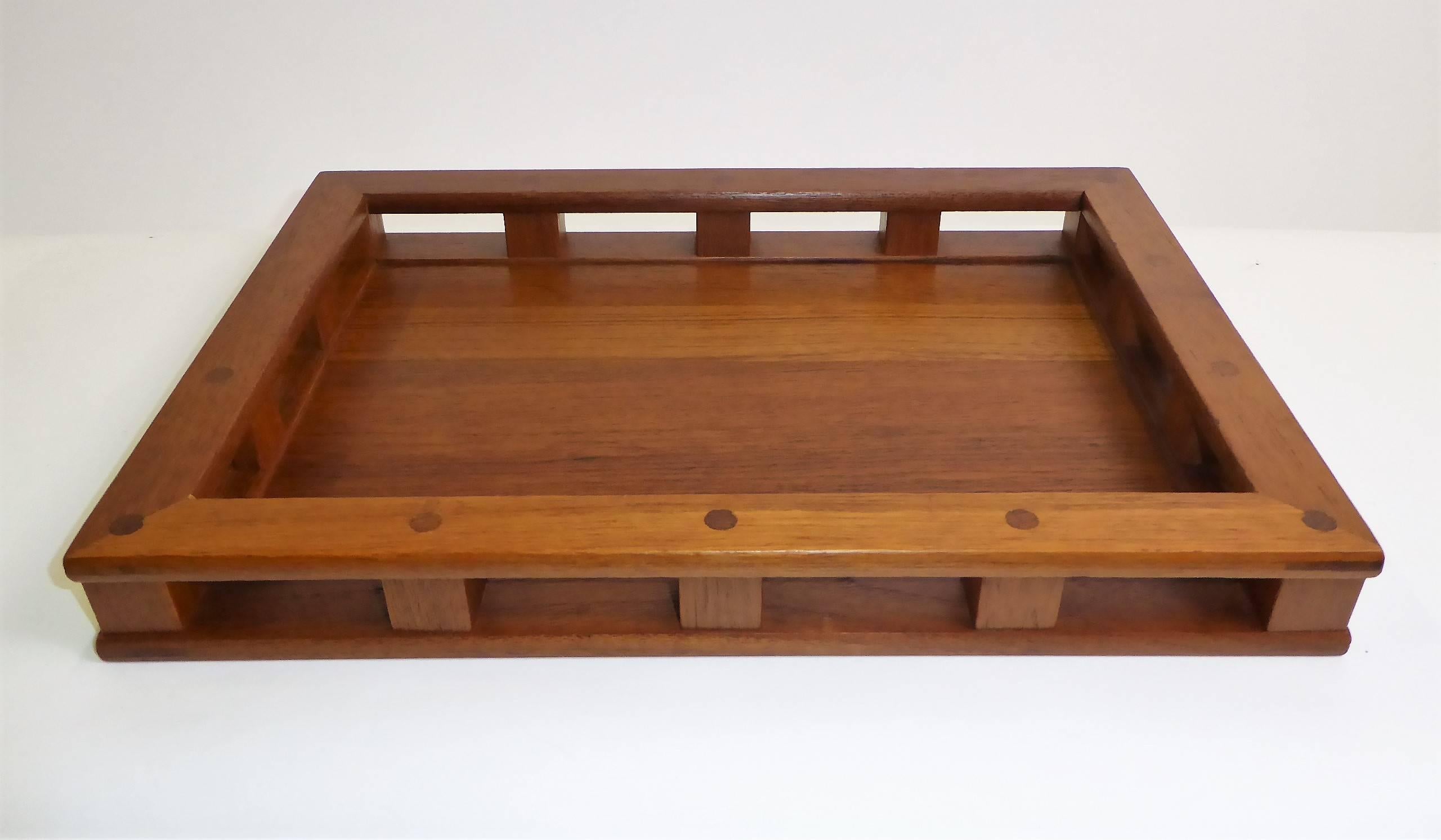 Early Jens Quistgaard Teak Serving Tray with Glass Inserts 2