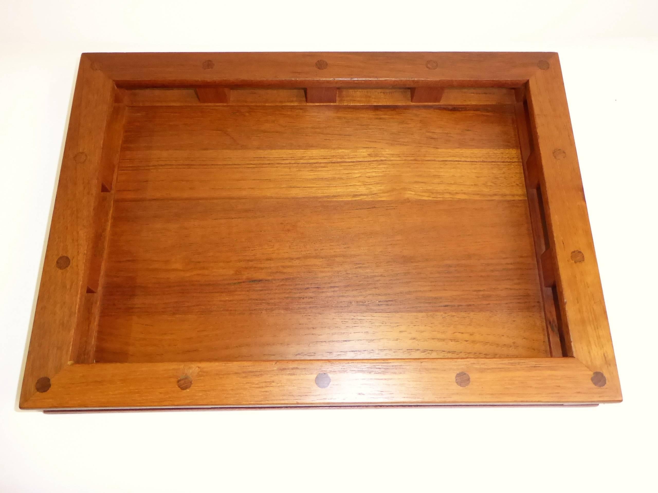 Early Jens Quistgaard Teak Serving Tray with Glass Inserts 3
