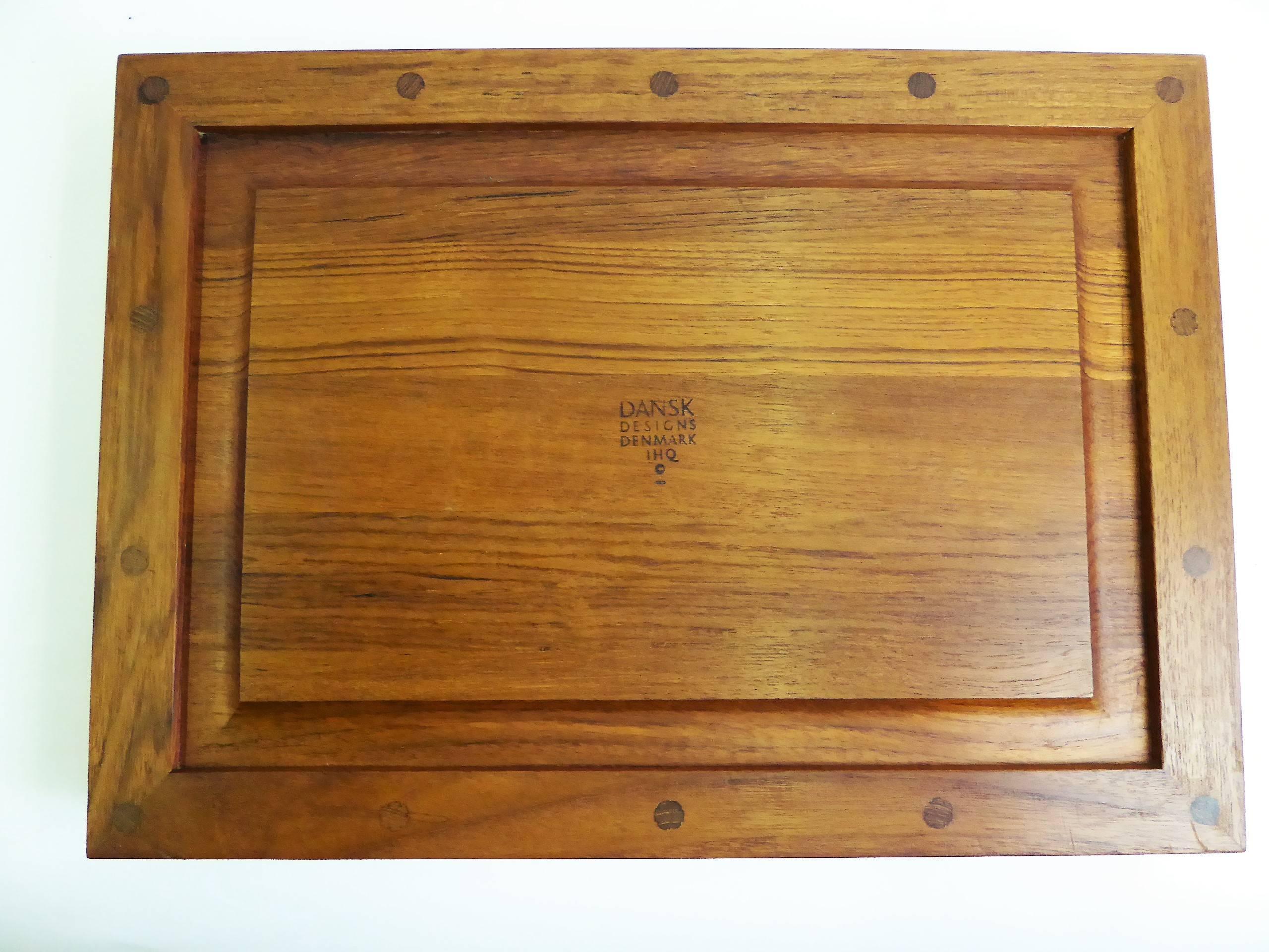 Early Jens Quistgaard Teak Serving Tray with Glass Inserts 5
