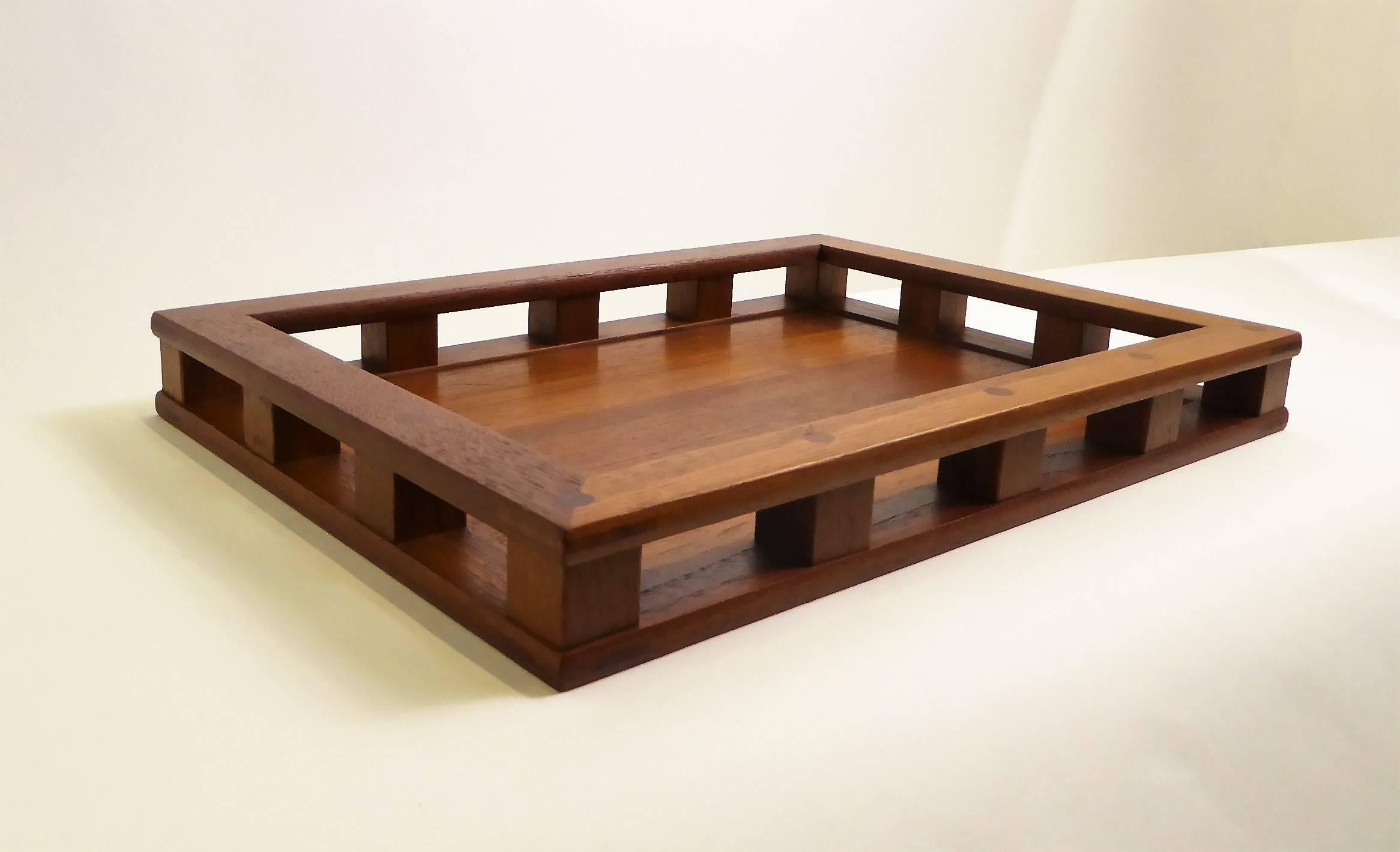 Mid-20th Century Early Jens Quistgaard Teak Serving Tray with Glass Inserts