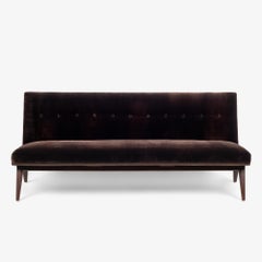 Early Jens Risom for Knoll Model 23 Armless Sofa in Italian Espresso Velvet
