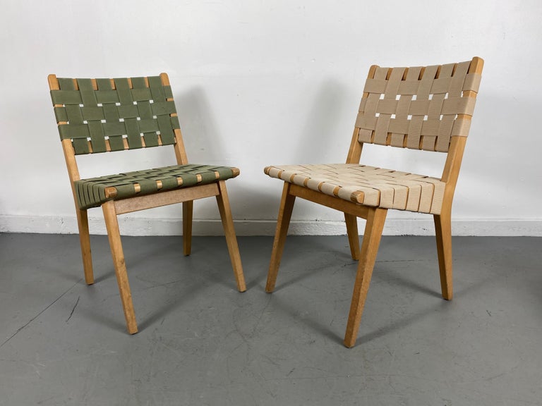 Early Jens Risom for Knoll Model 666 bed Side Chairs For Sale at 1stDibs model webbed
