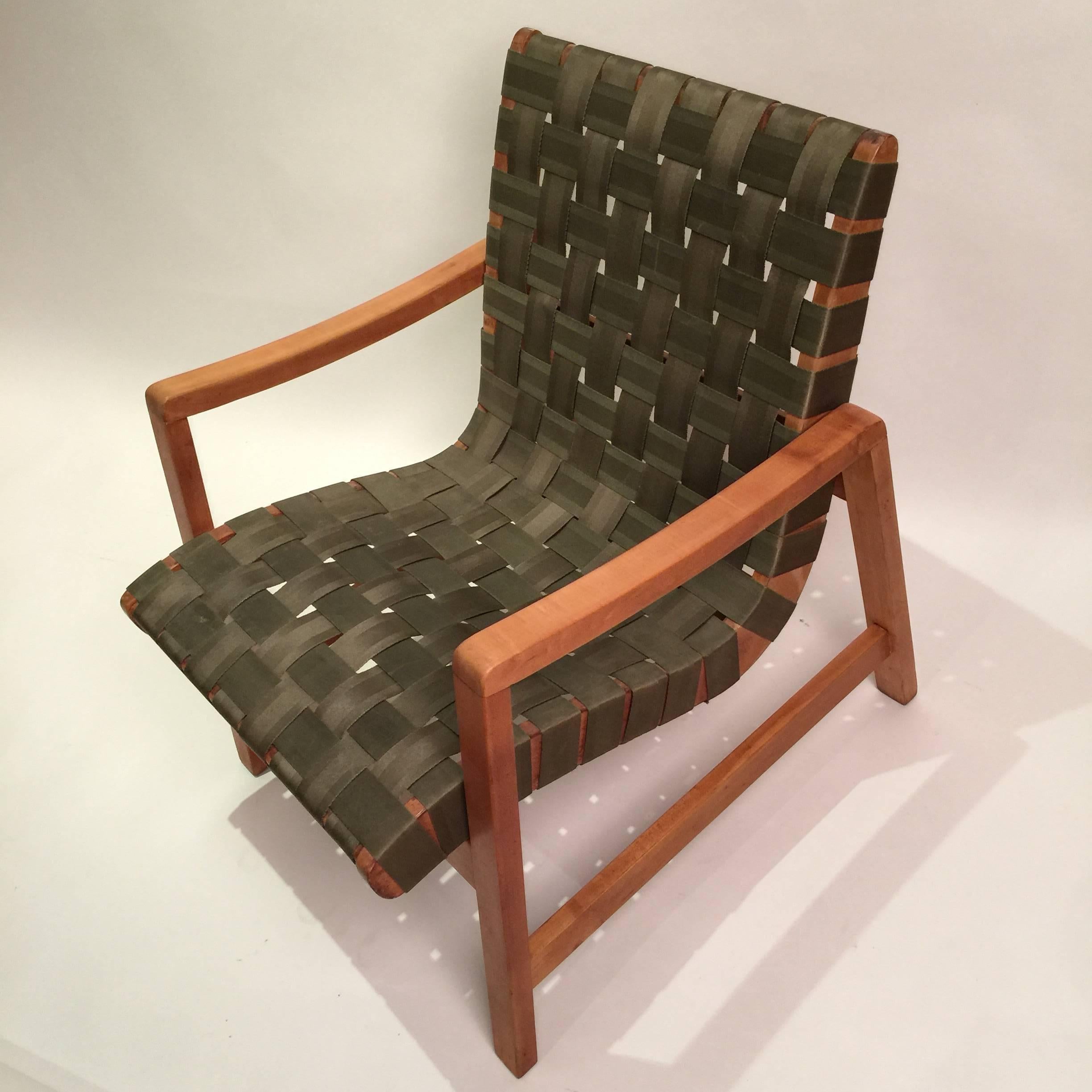 American Early Jens Risom for Knoll Strap Armchair