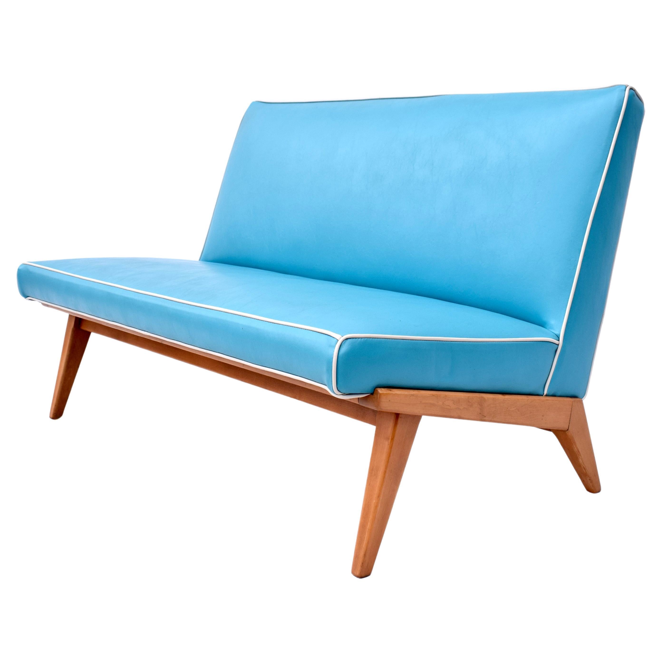 Early Jens Risom Knoll Associates Armless Settee For Sale