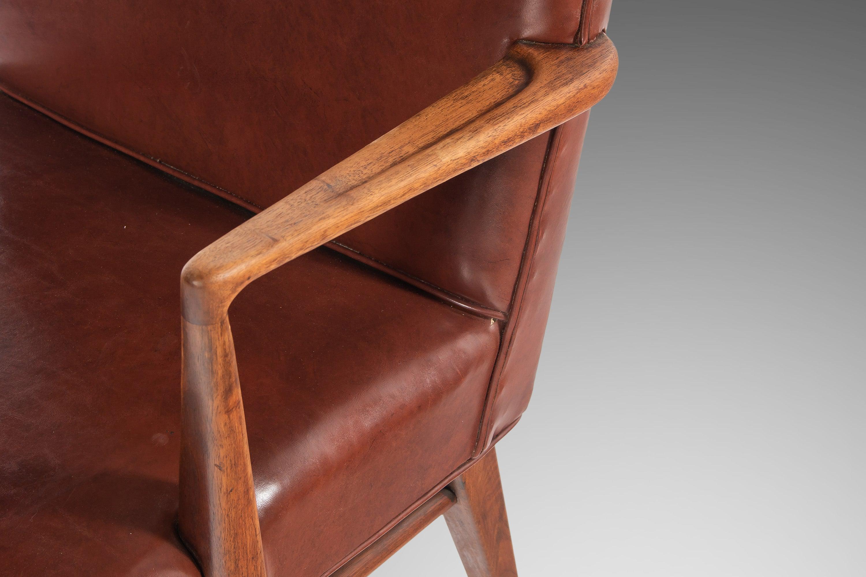 Early Jens Risom Model 108 Arm Chair for Risom Designs in Walnut, USA, c. 1950s For Sale 1