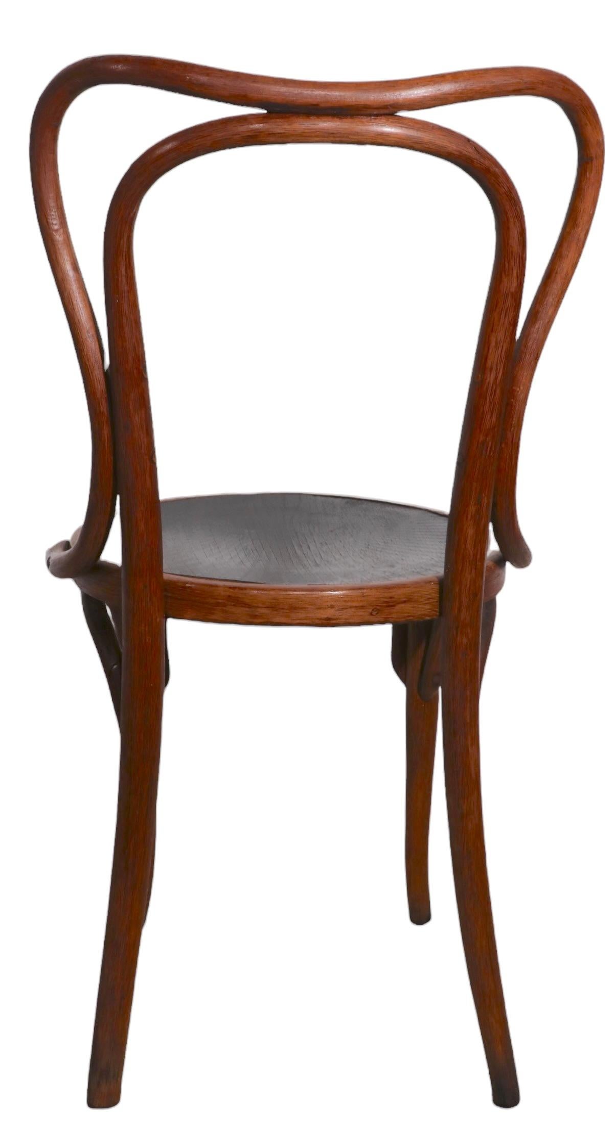 Vienna Secession Early JJ Kohn Secessionist Bentwood Dining Side Cafe Chair Made in Austria