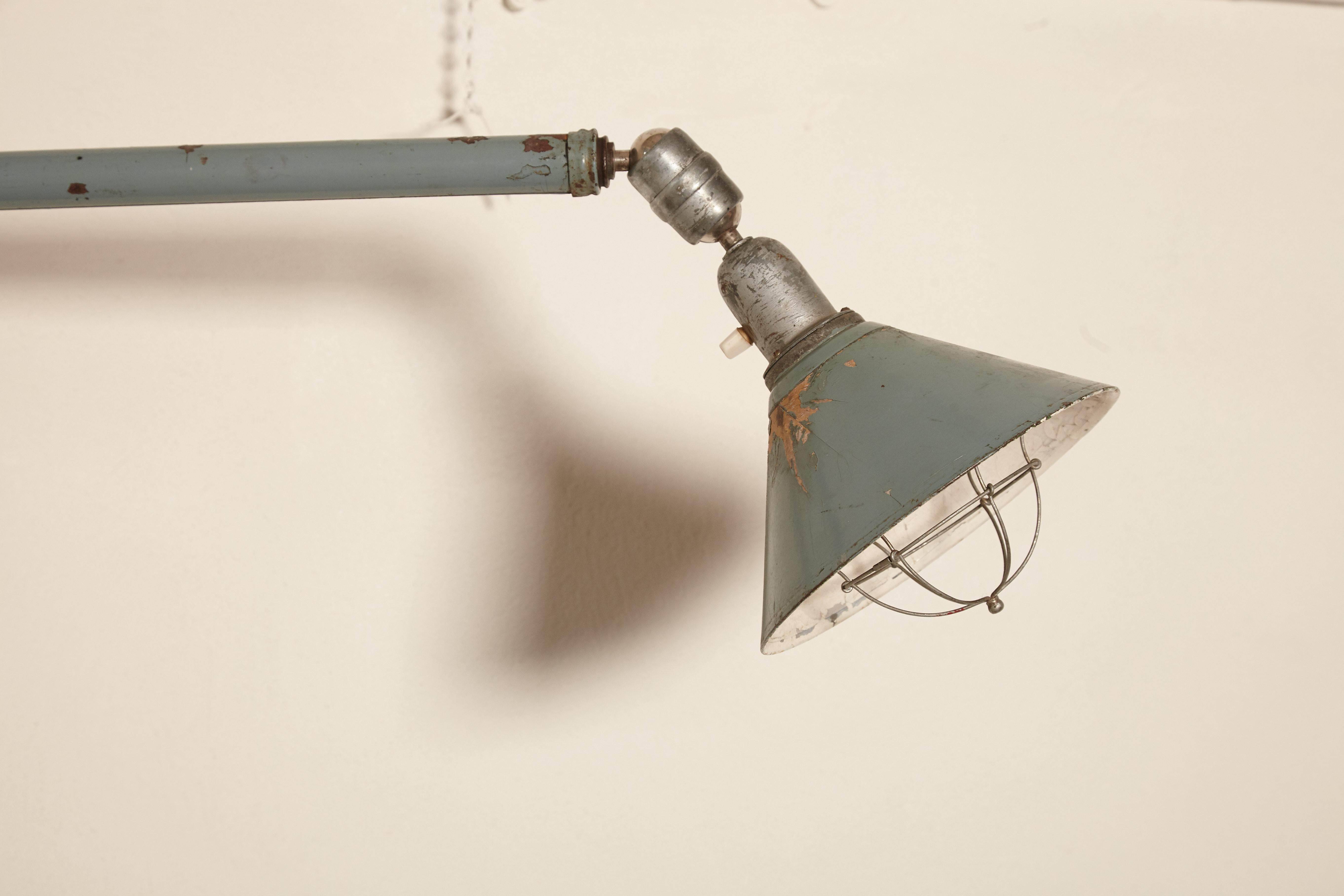 Swedish Early Johan Petter Johansson Industrial Triplex Telescopic Lamp, Sweden, 1910s