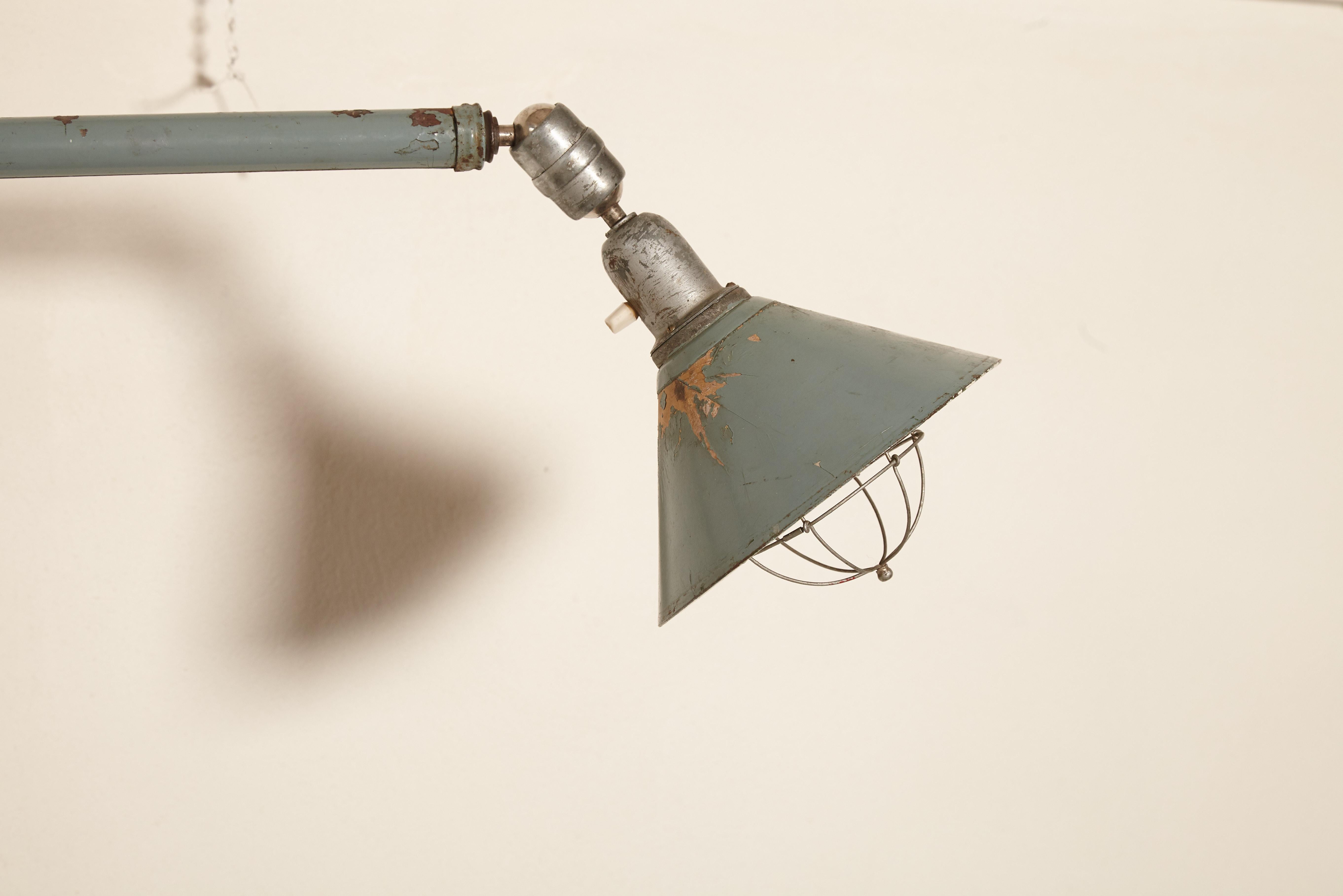 20th Century Early Johan Petter Johansson Industrial Triplex Telescopic Lamp, Sweden, 1910s
