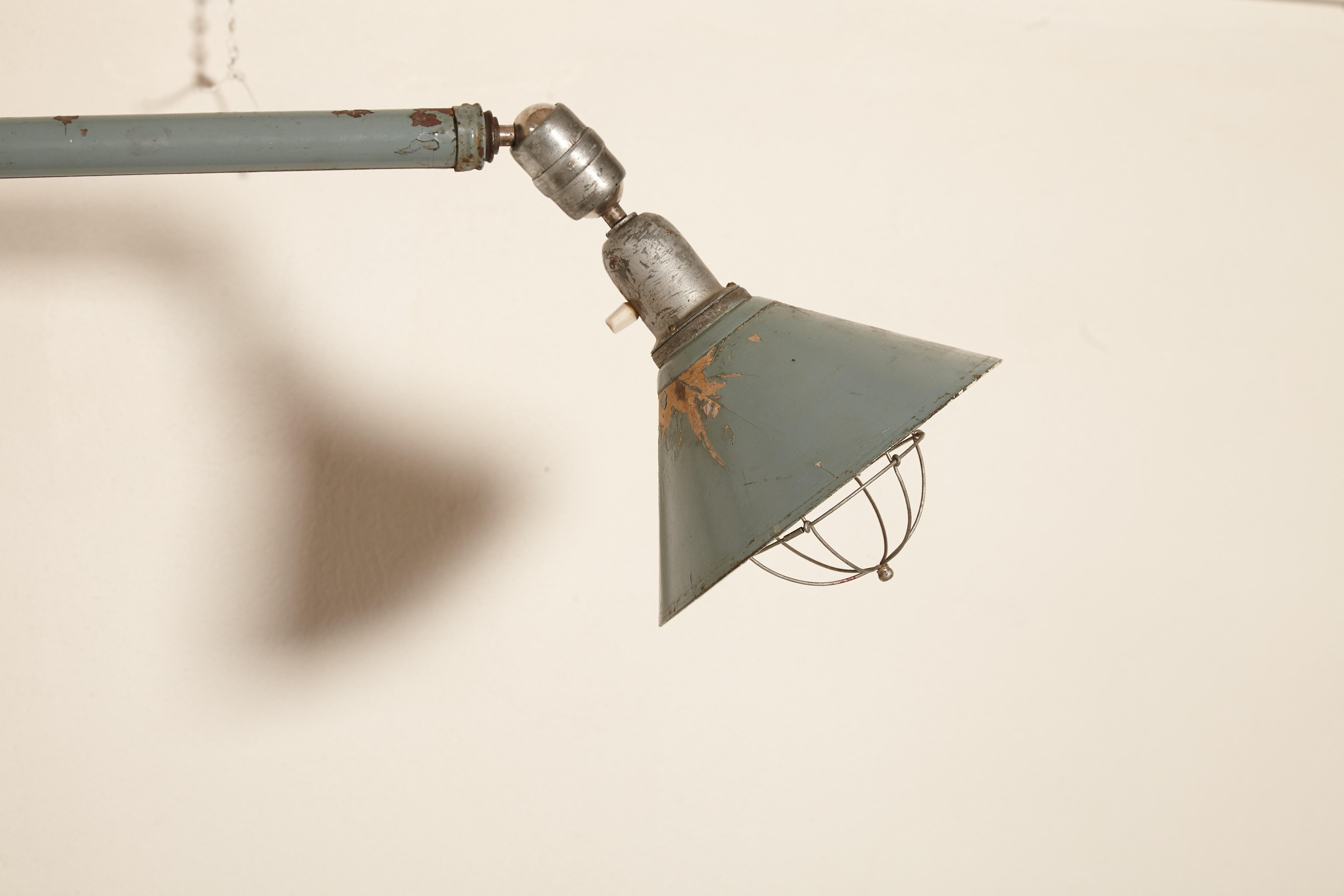 20ième siècle Lampe télescopique industrielle triplex Johan Petter Johansson, Suède, années 1910