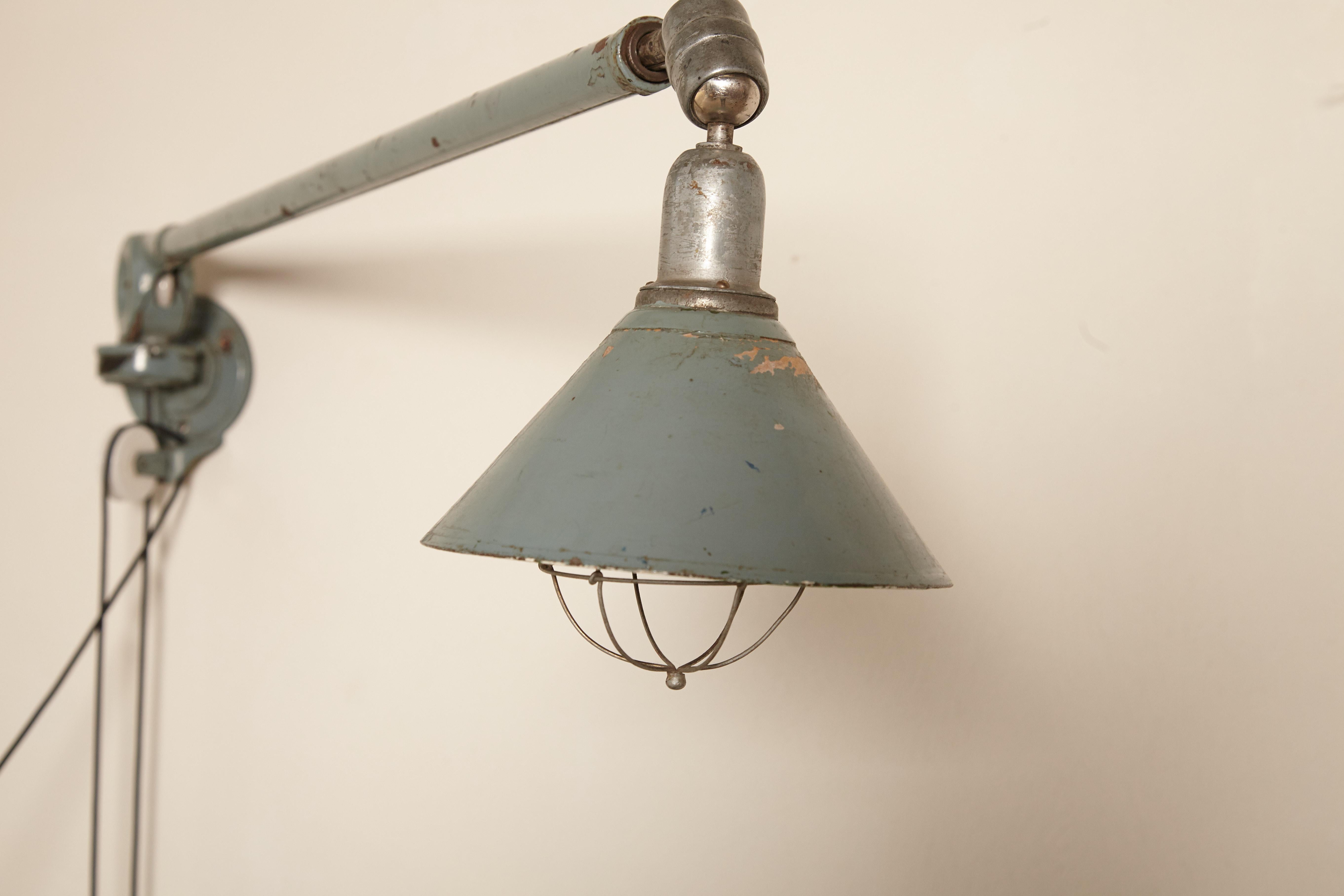 Early Johan Petter Johansson Industrial Triplex Telescopic Lamp, Sweden, 1910s 2