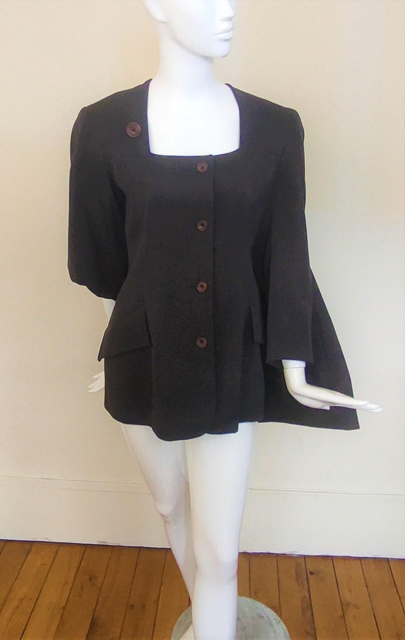 Early John Galliano Cape Collar Wrap Vintage Britain London Blazer Kimono Jacket For Sale 2
