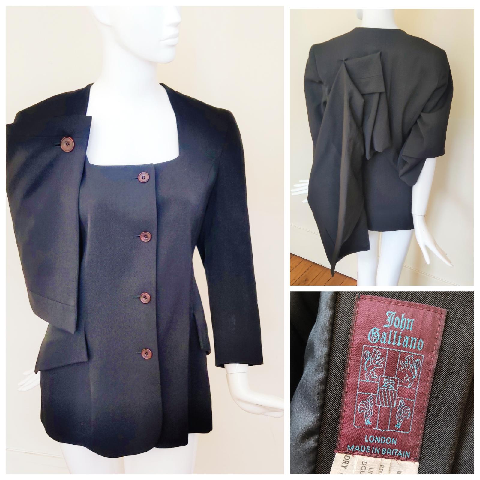 Early John Galliano Cape Collar Wrap Vintage Britain London Blazer Kimono Jacket For Sale