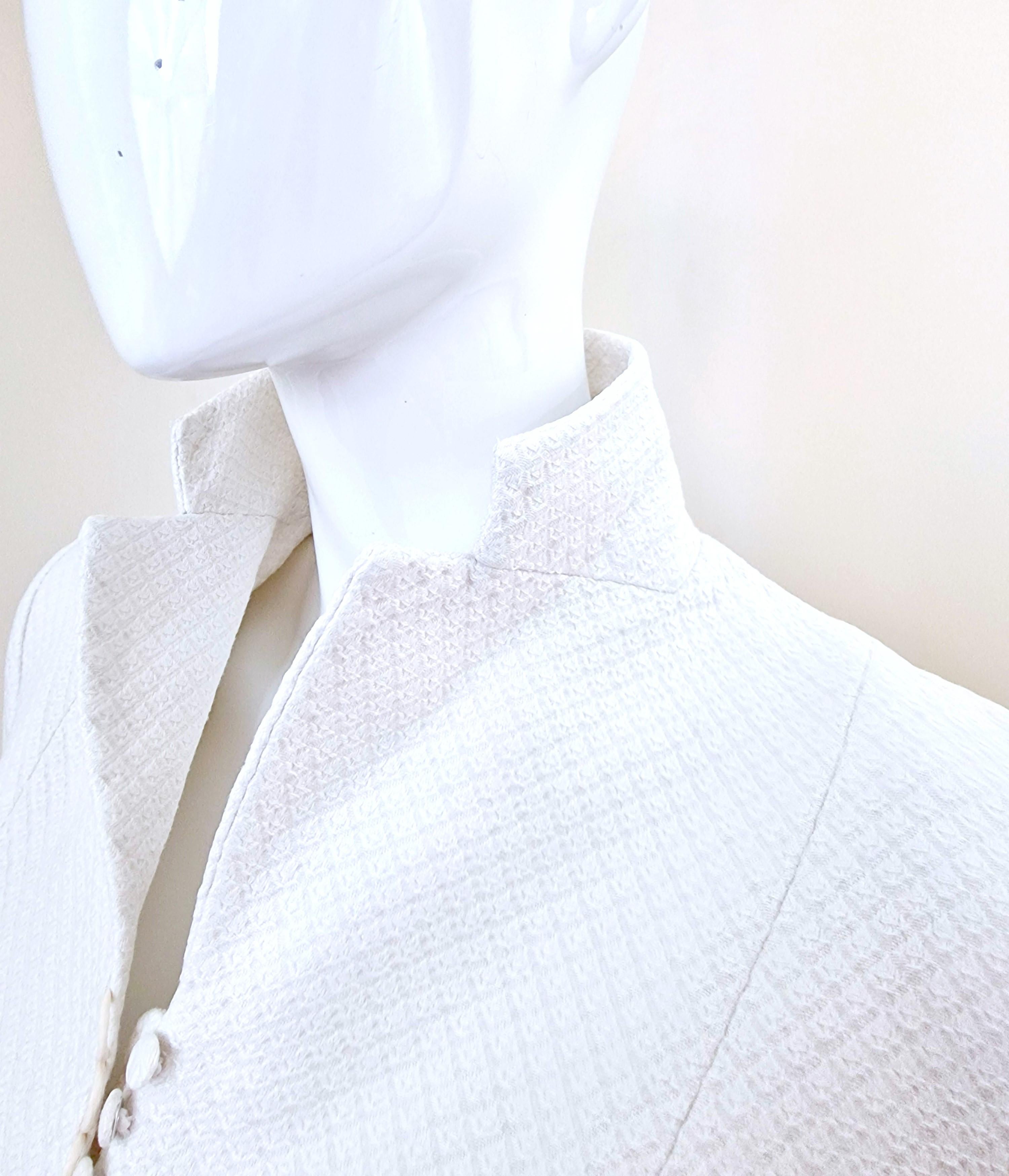 Early John Galliano Vintage White Blazer Evening Jacket Ensemble Dress Set Suit For Sale 14