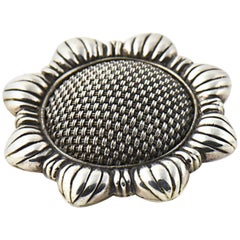 Early John Hardy Sterling Silver Sunflower Brooch