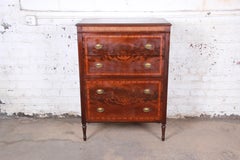 Early John Widdicomb Flame Mahogany Highboy Dresser, circa 1920s