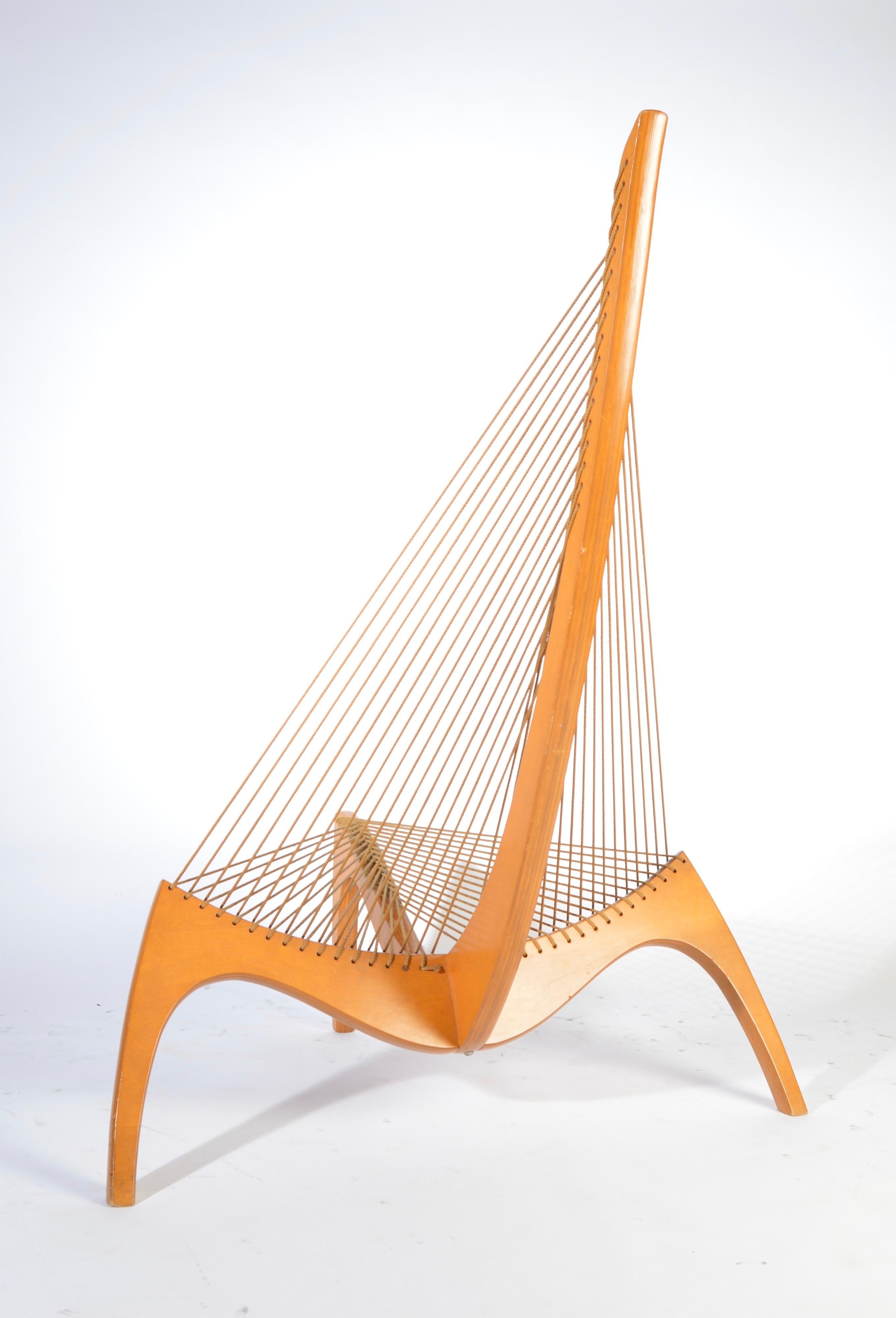 Danish Early Jorgen Hovelskov, Christensen & Larsen Harp Chair, 1963