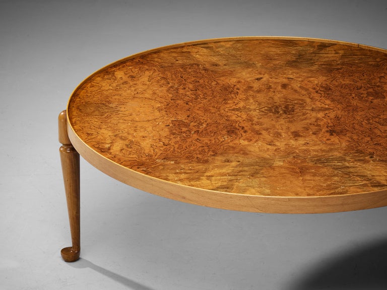 Scandinavian Modern Early Josef Frank for Svenskt Tenn 'Model 2139' Coffee Table in Walnut Burl For Sale