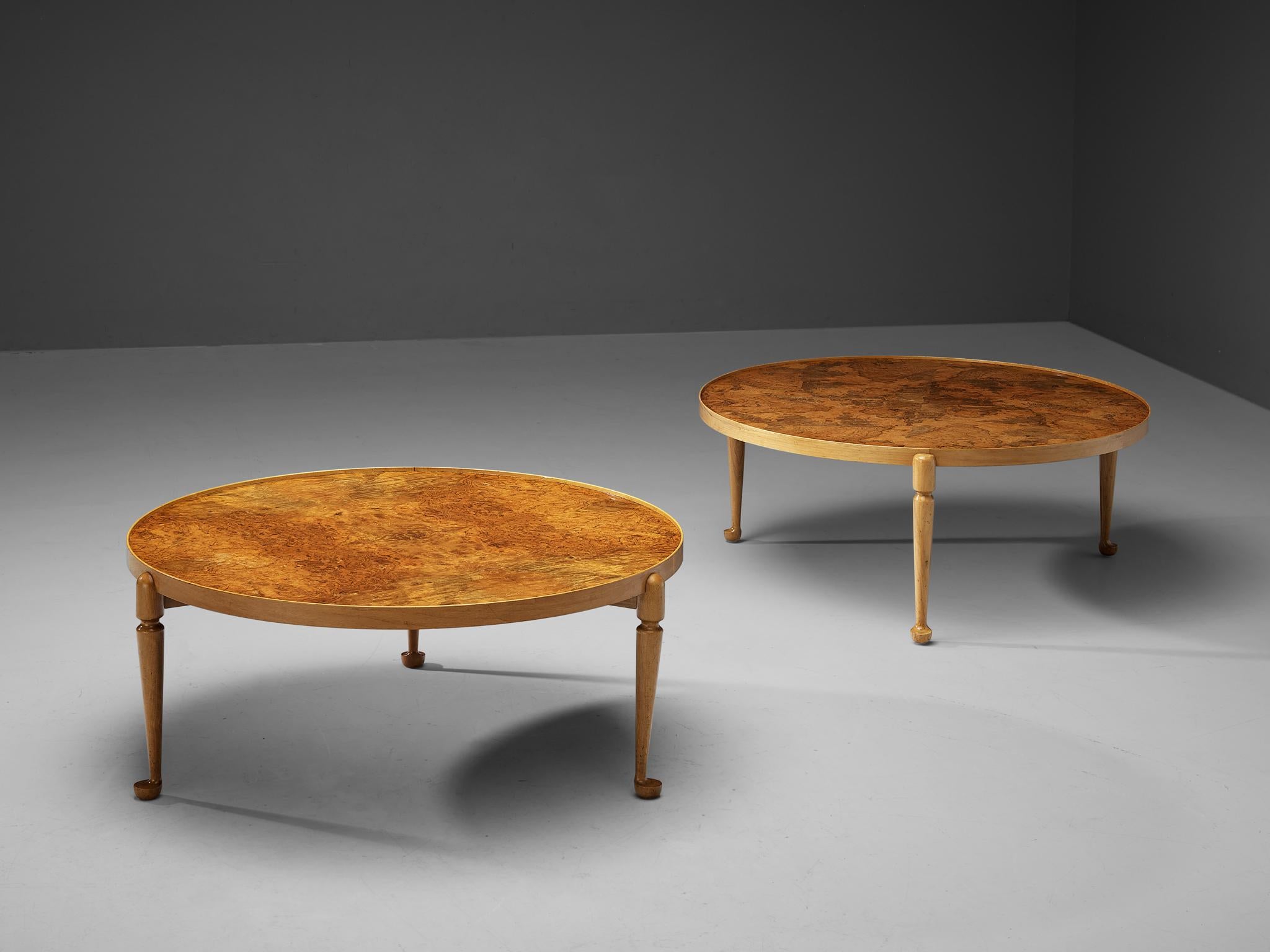 Maple Josef Frank for Svenskt Tenn 'Model 2139' Coffee Table in Walnut Burl