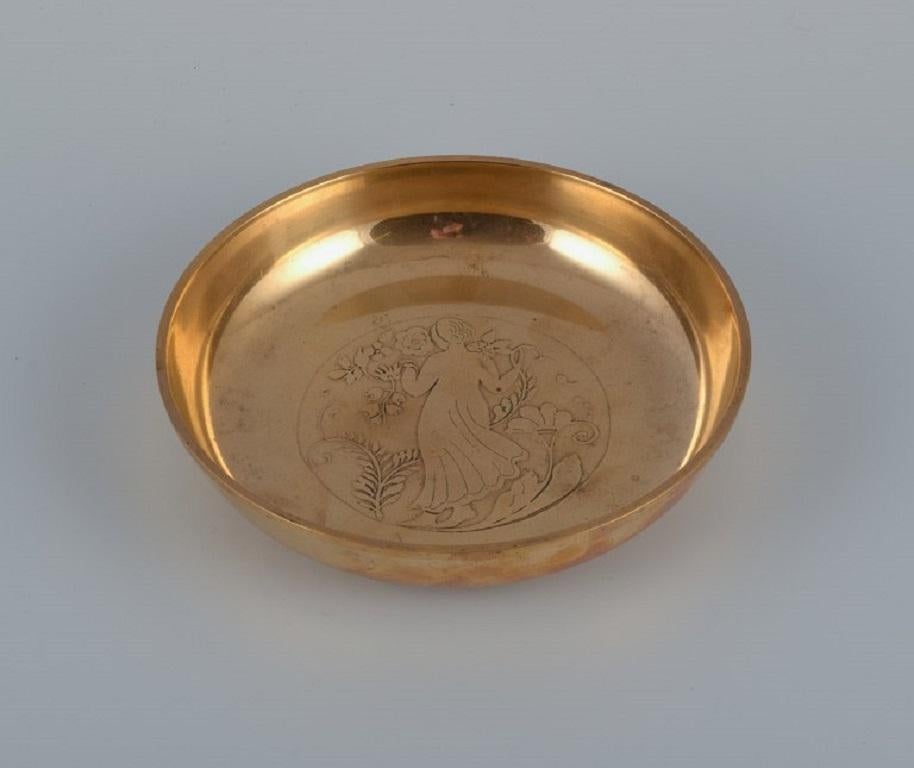 Early Just Andersen Art Deco Bronze Bowl, Approx, 1930 For Sale