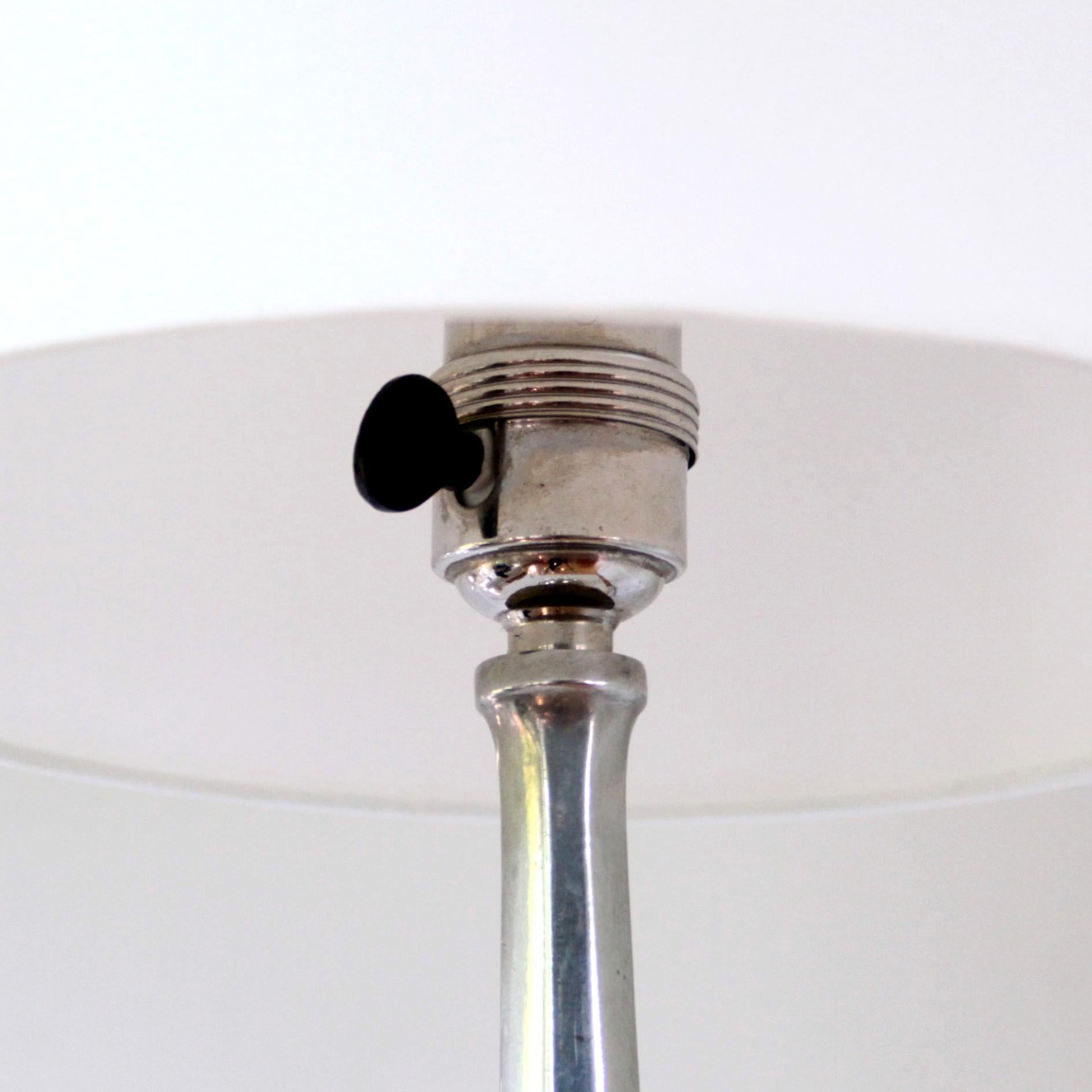 Danish Early Just Andersen Table Lamp, Polished Pewter, Denmark 1920s For Sale