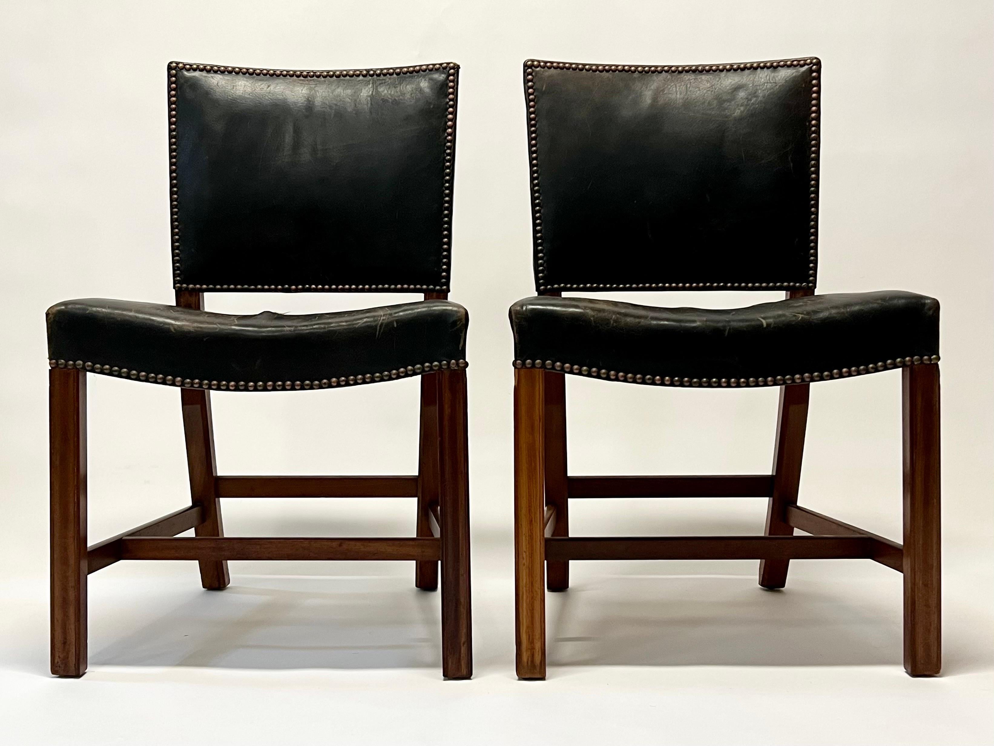 Frühe Kaare Klint-Stühle aus kubanischem Mahagoni, ca. 1930er Jahre im Zustand „Starke Gebrauchsspuren“ im Angebot in Oakland, CA