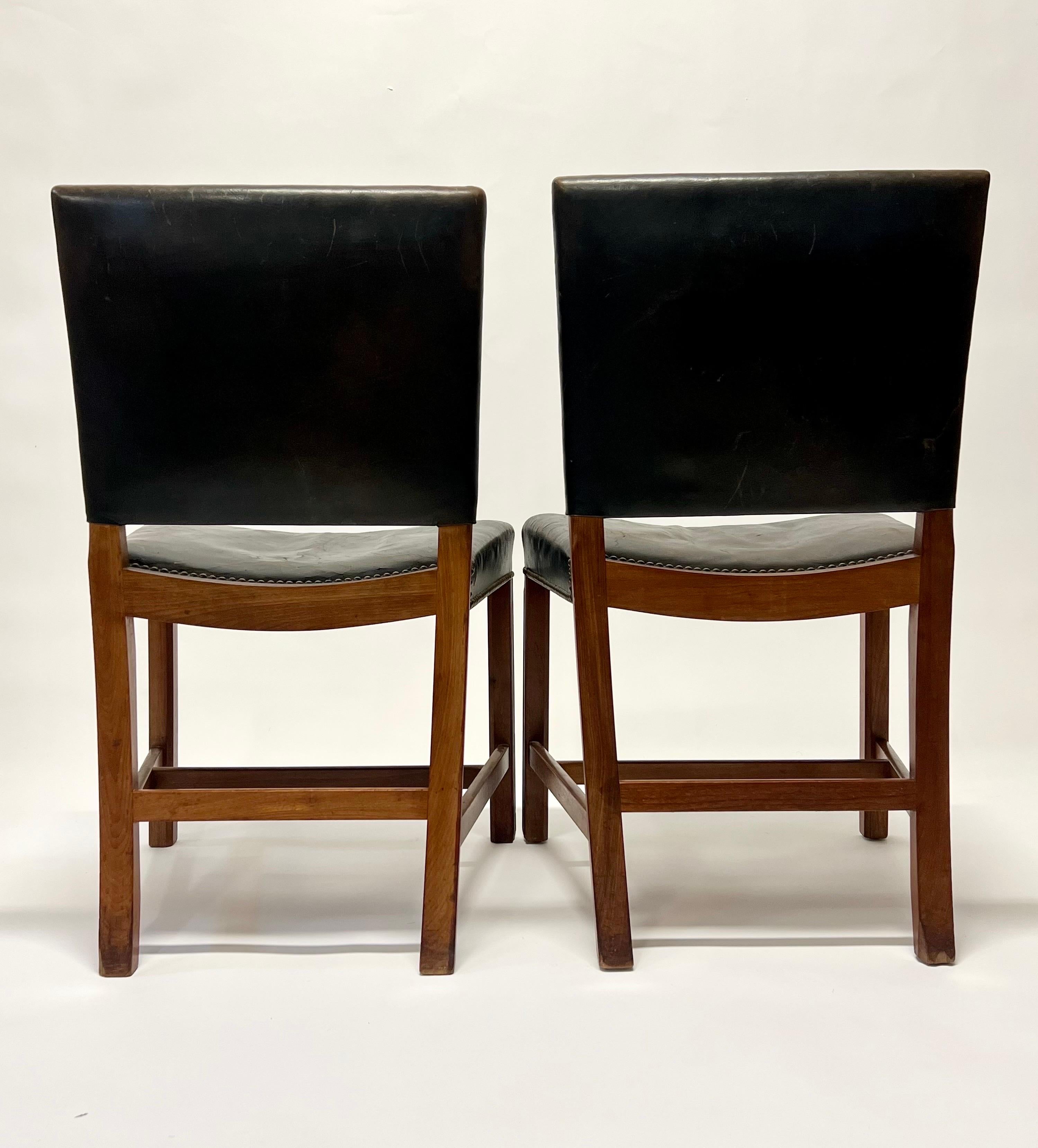 Mid-20th Century Early Kaare Klint Red Chairs in Cuban Mahogany, circa 1930s For Sale