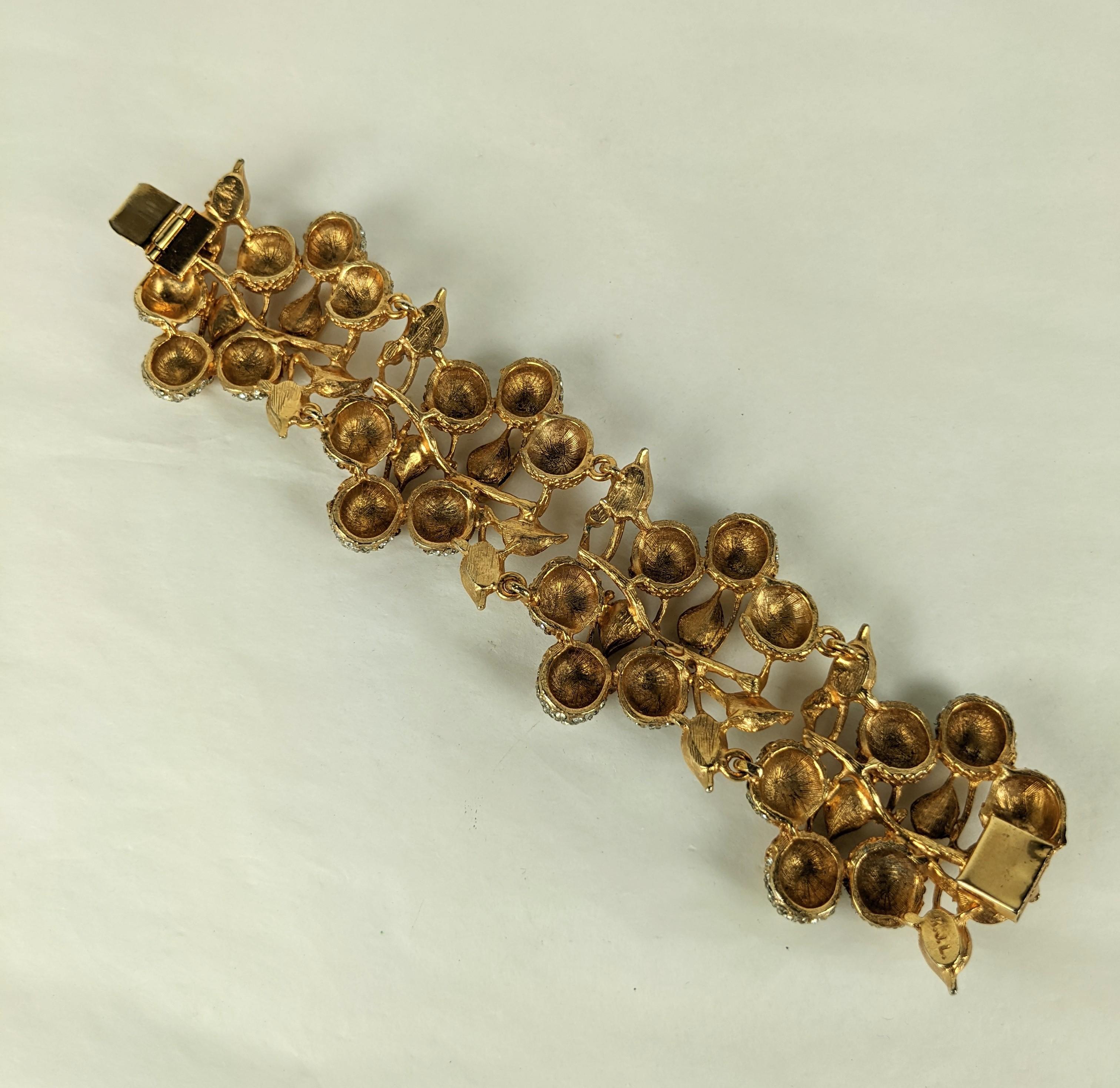Early Kenneth Jay Lane Pave Acorn Cuff In Excellent Condition For Sale In New York, NY