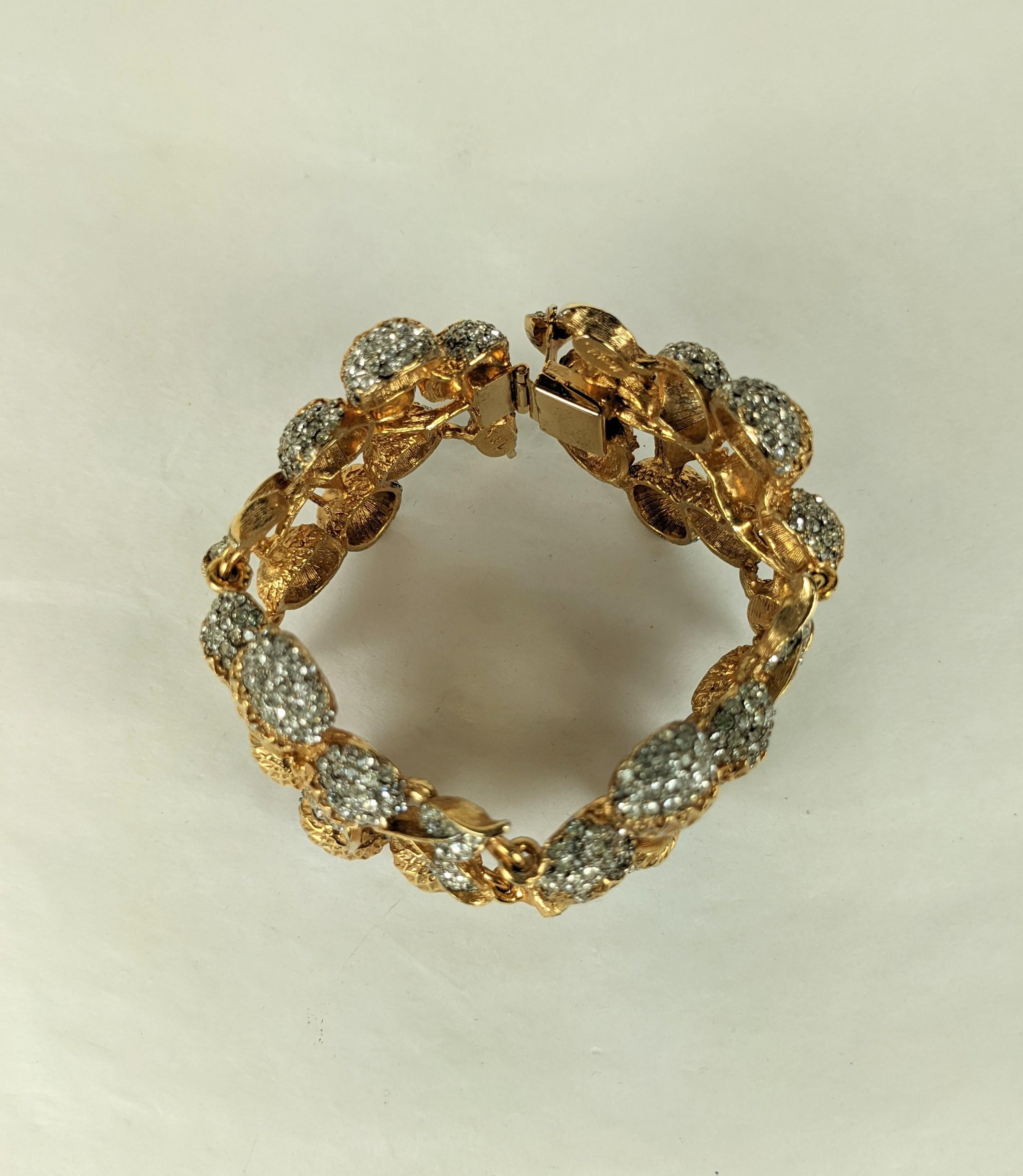 Early Kenneth Jay Lane Pave Acorn Cuff For Sale 2