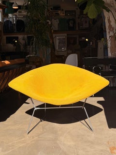 Early Knoll Bertoia Large Diamond Chair with Original Mustard Upholstery, 1950s
