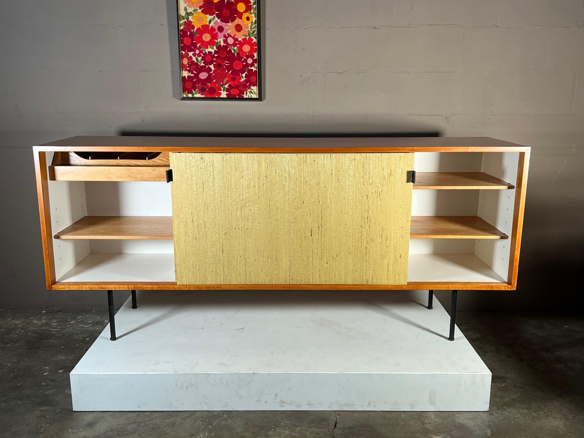 Early Knoll Credenza With Grasscloth Front 6