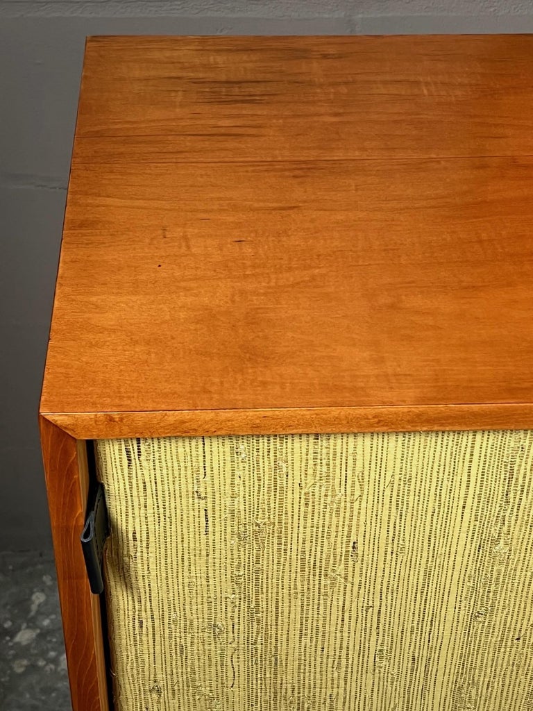 Early Knoll Credenza With Grasscloth Front For Sale 7