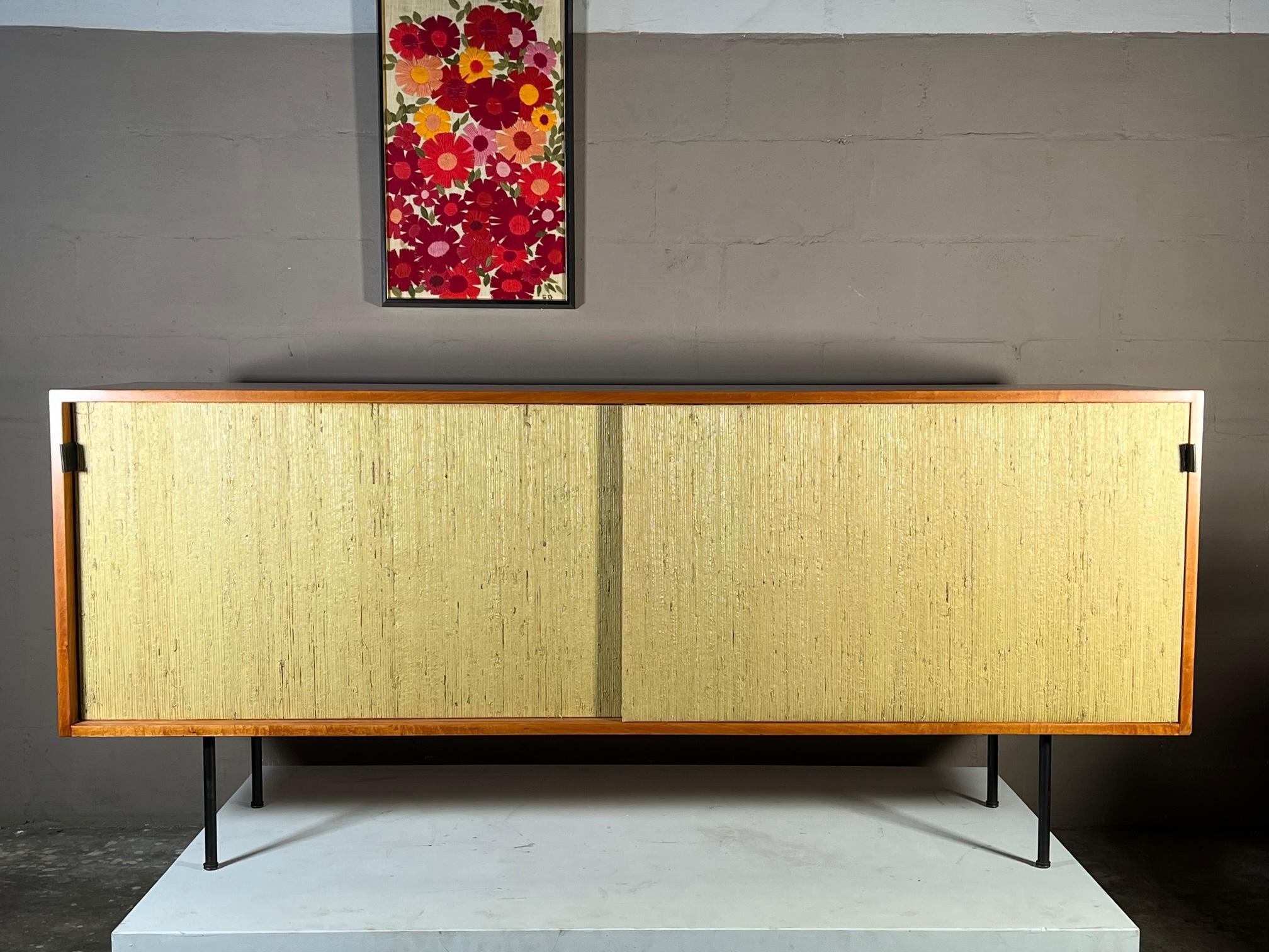 Early Knoll Credenza With Grasscloth Front 9