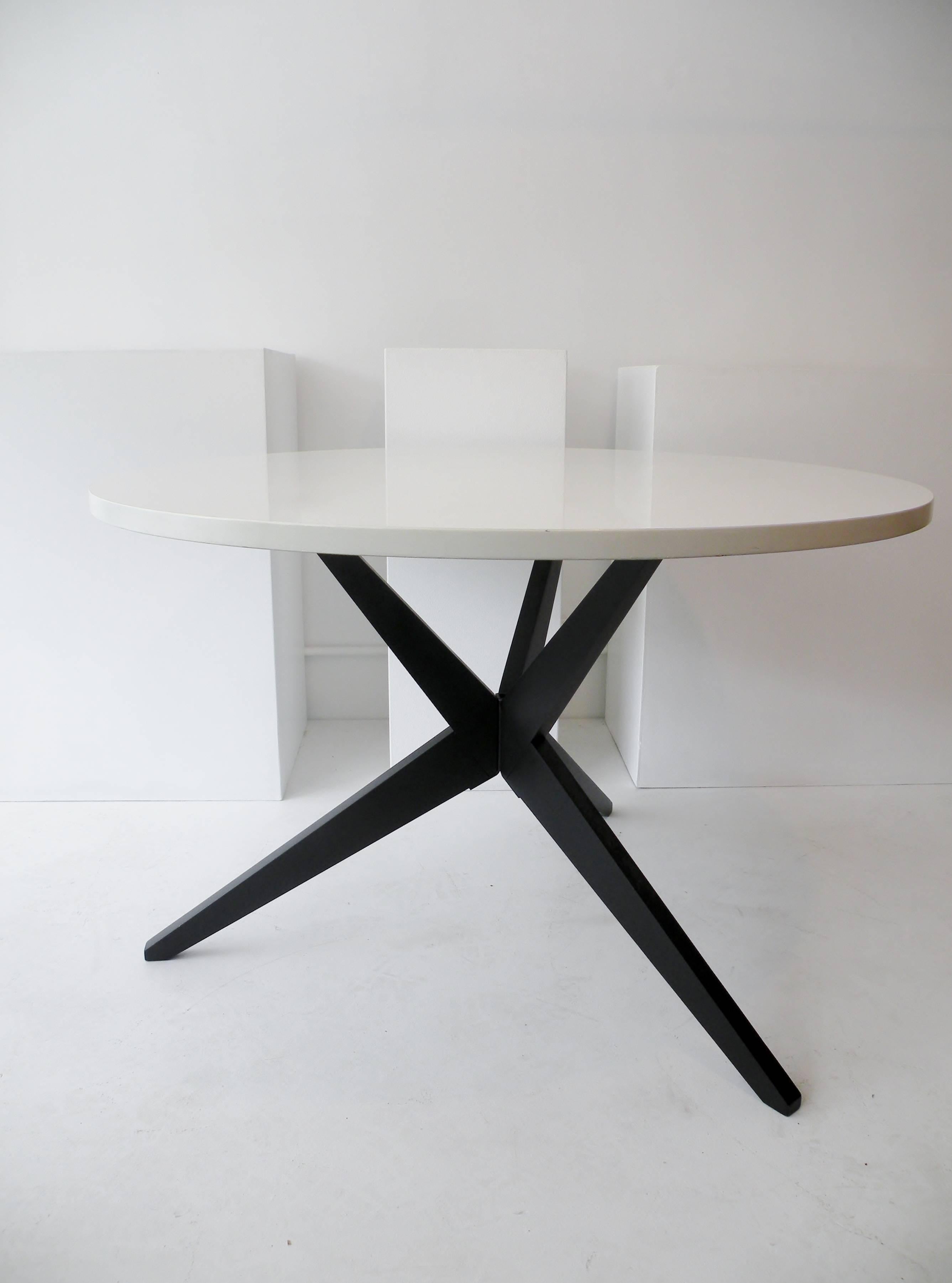 Mid-Century Modern Early Knoll Hans Bellmann Round Popsicle Dining Table