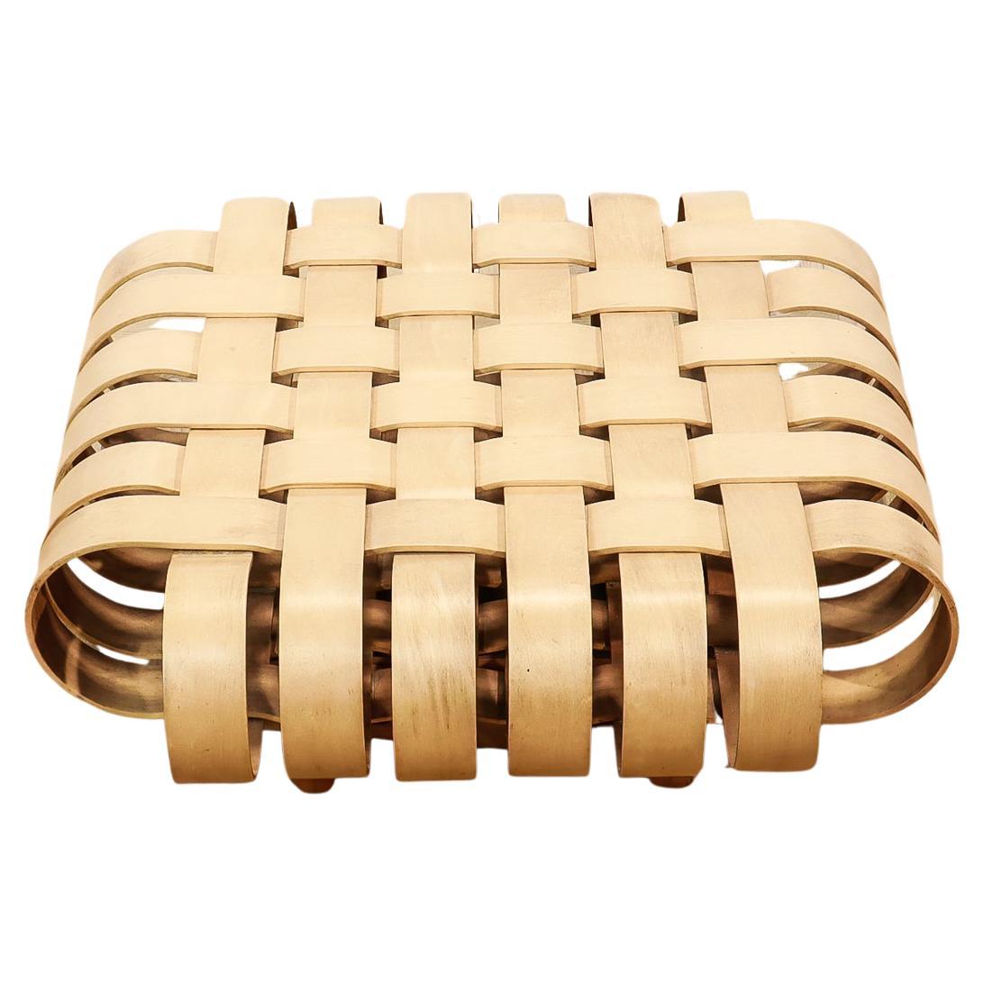 Pouf o poggiapiedi in legno curvato Power Play di Frank Gehry, 1993