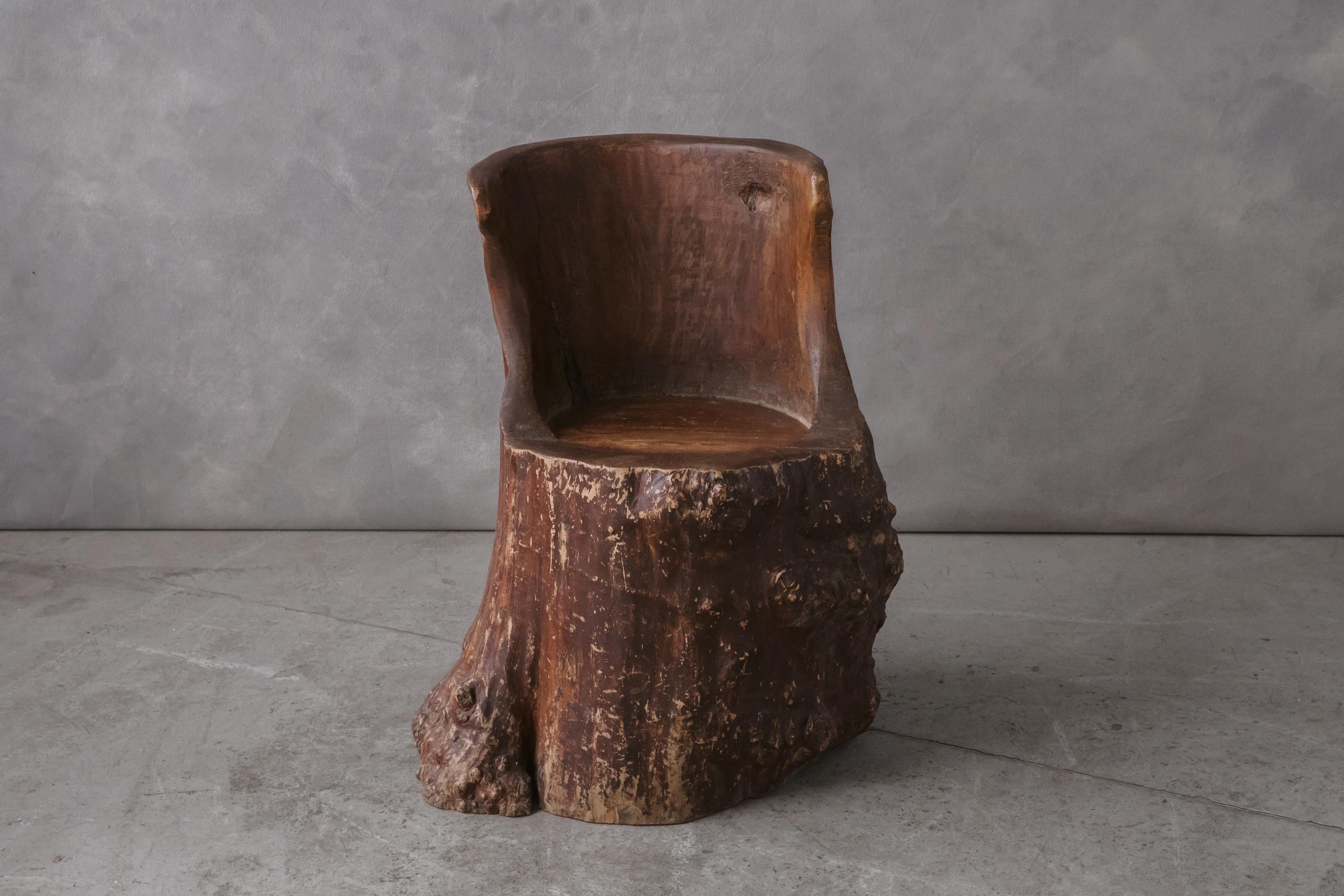 Early Kubb Chair From Sweden, Circa 1800. Nice model carved from one tree trunk. Fantastic patina and wear.


