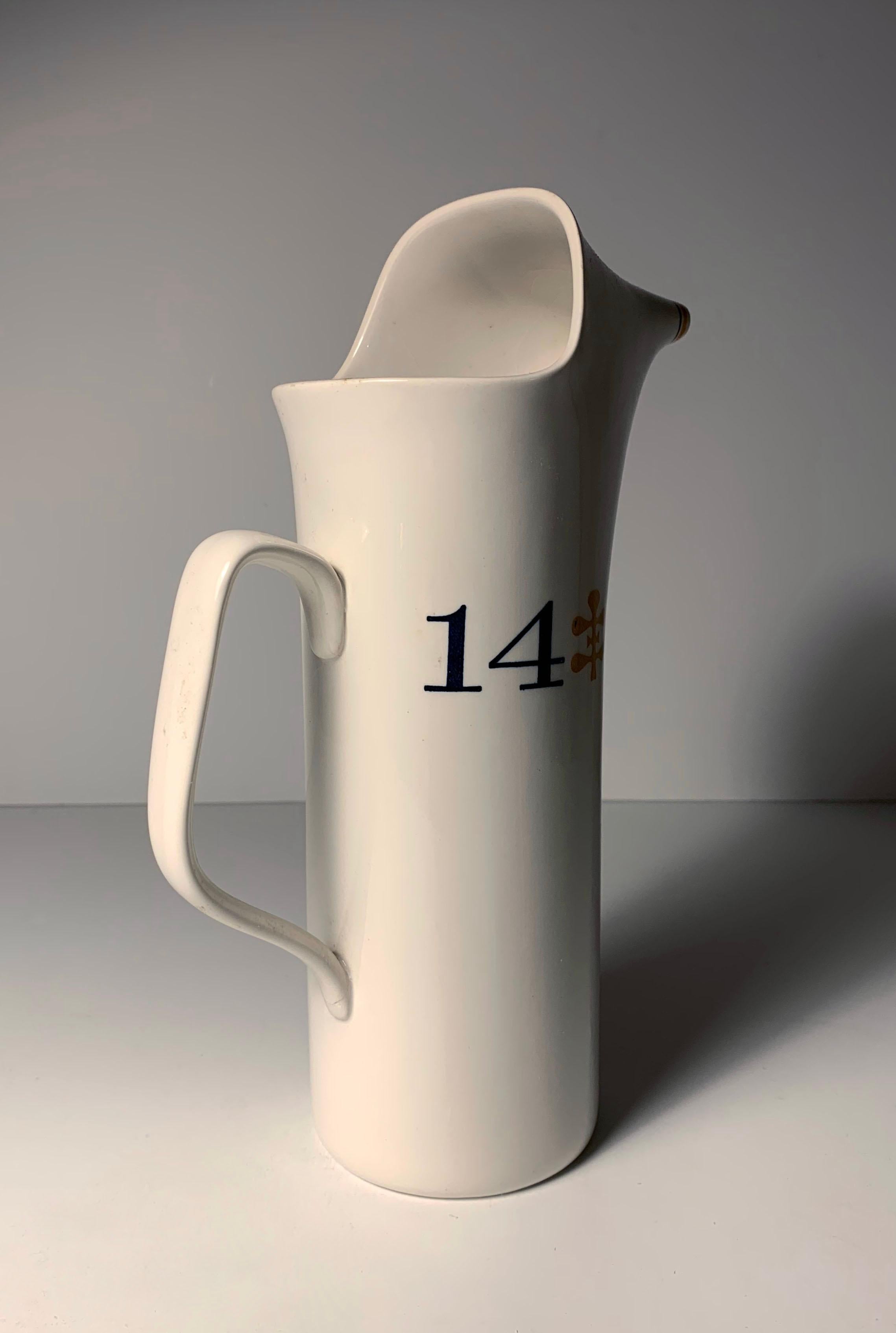 American Early LaGardo Tackett Measuring Pitcher with Graphics For Sale