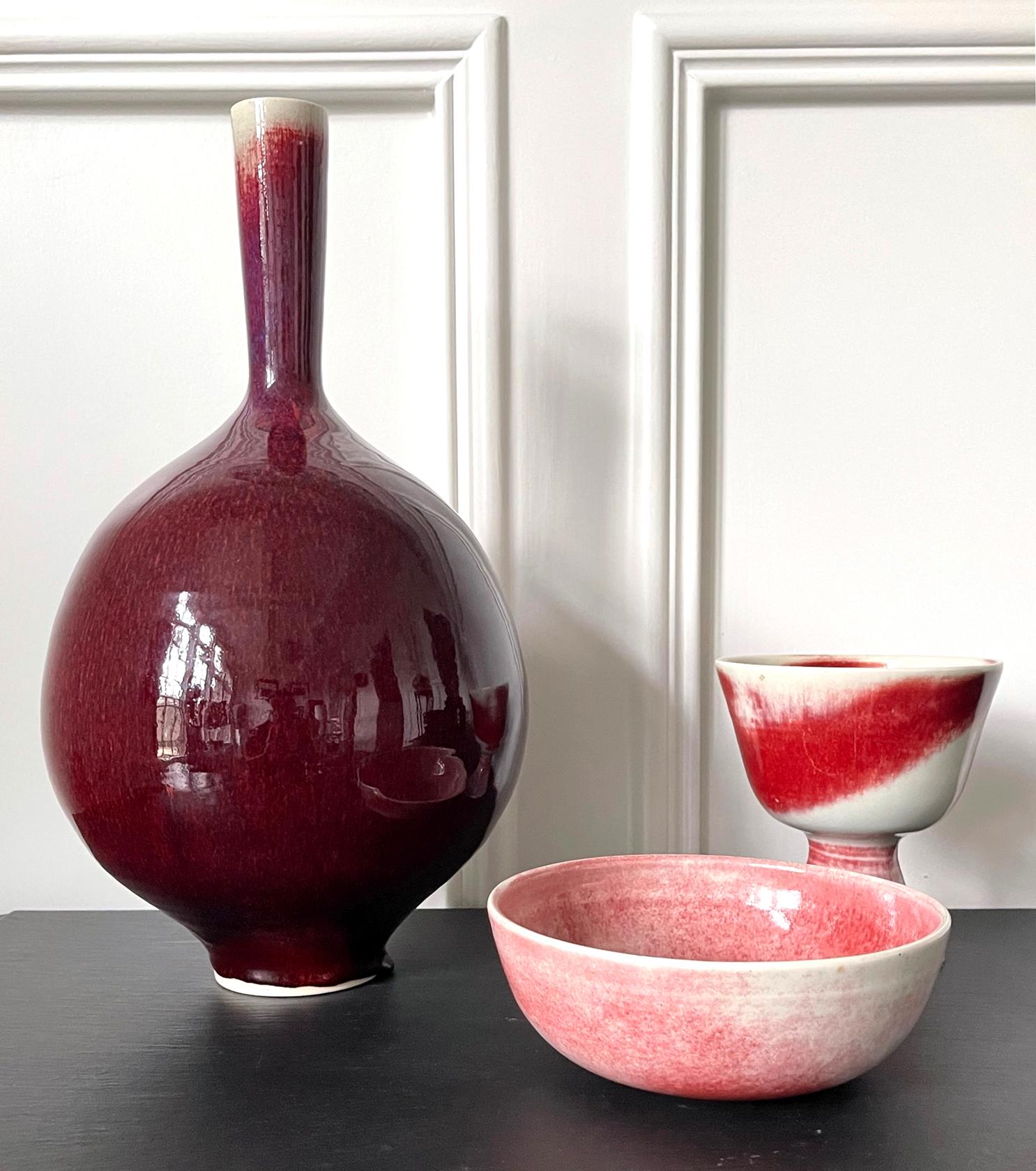 Grand vase en céramique avec glaçure Sang-de-Bœuf du frère Thomas Bezanson en vente 6