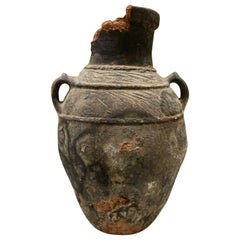 Early Large Egyptian Terracotta Pot Fragment with Arms