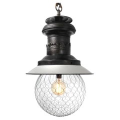 Early Large Globe Street Lamp Chandelier