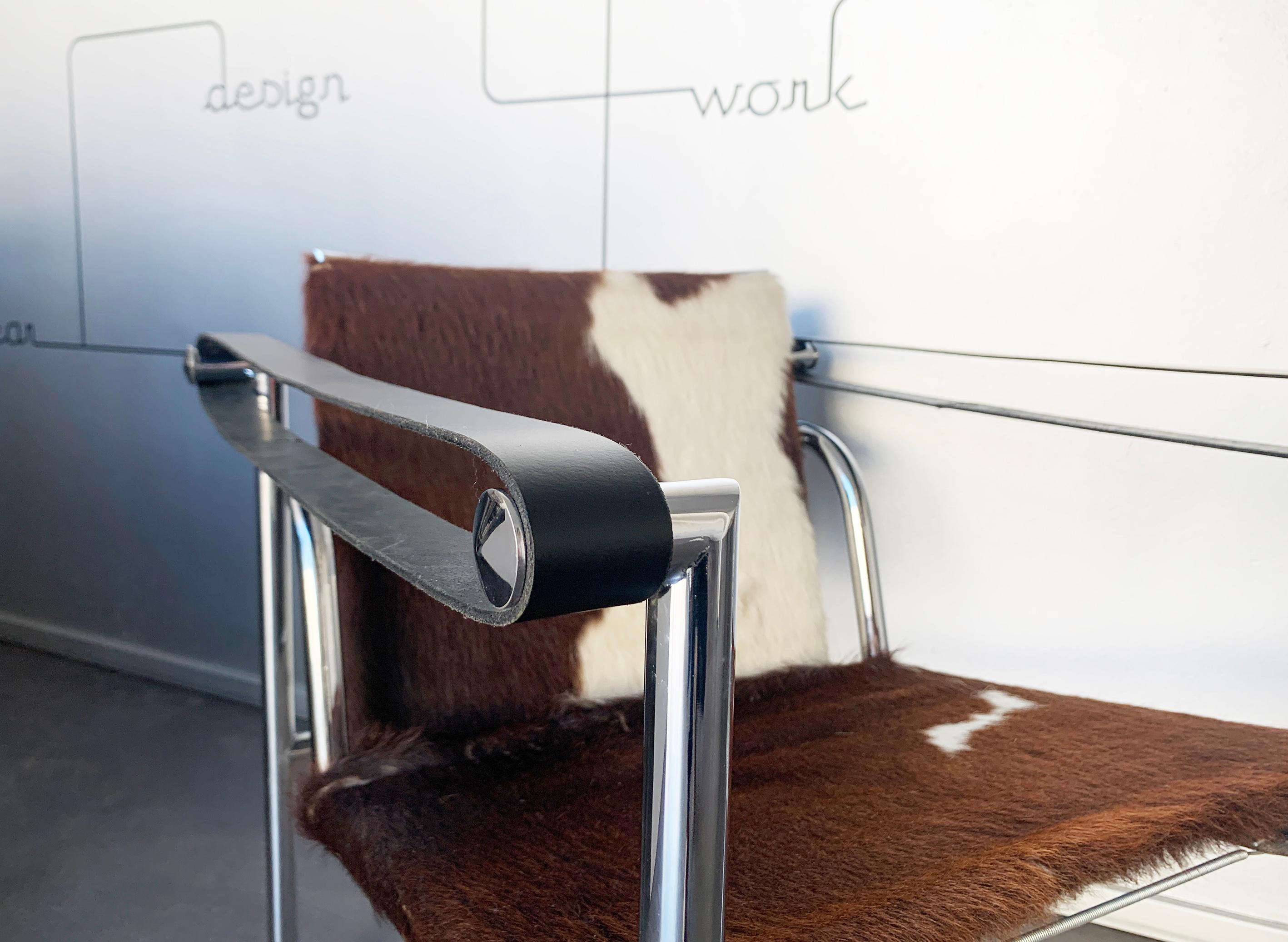 Steel Early LC1 Chair by Le Corbusier, Jeanneret & Perriand, Cassina, 1960s