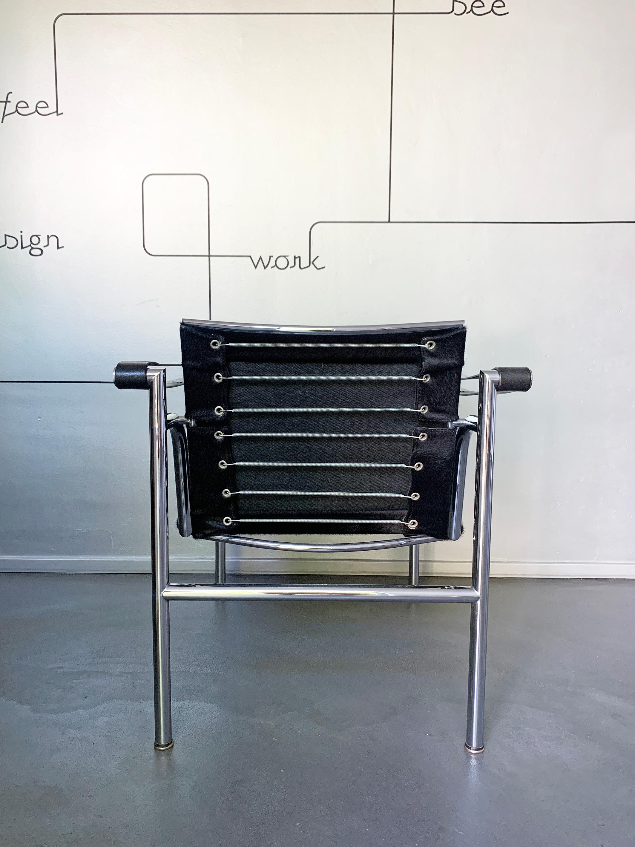 Early LC1 Chair by Le Corbusier, Jeanneret & Perriand, Cassina, 1960s In Good Condition For Sale In Vorst, BE