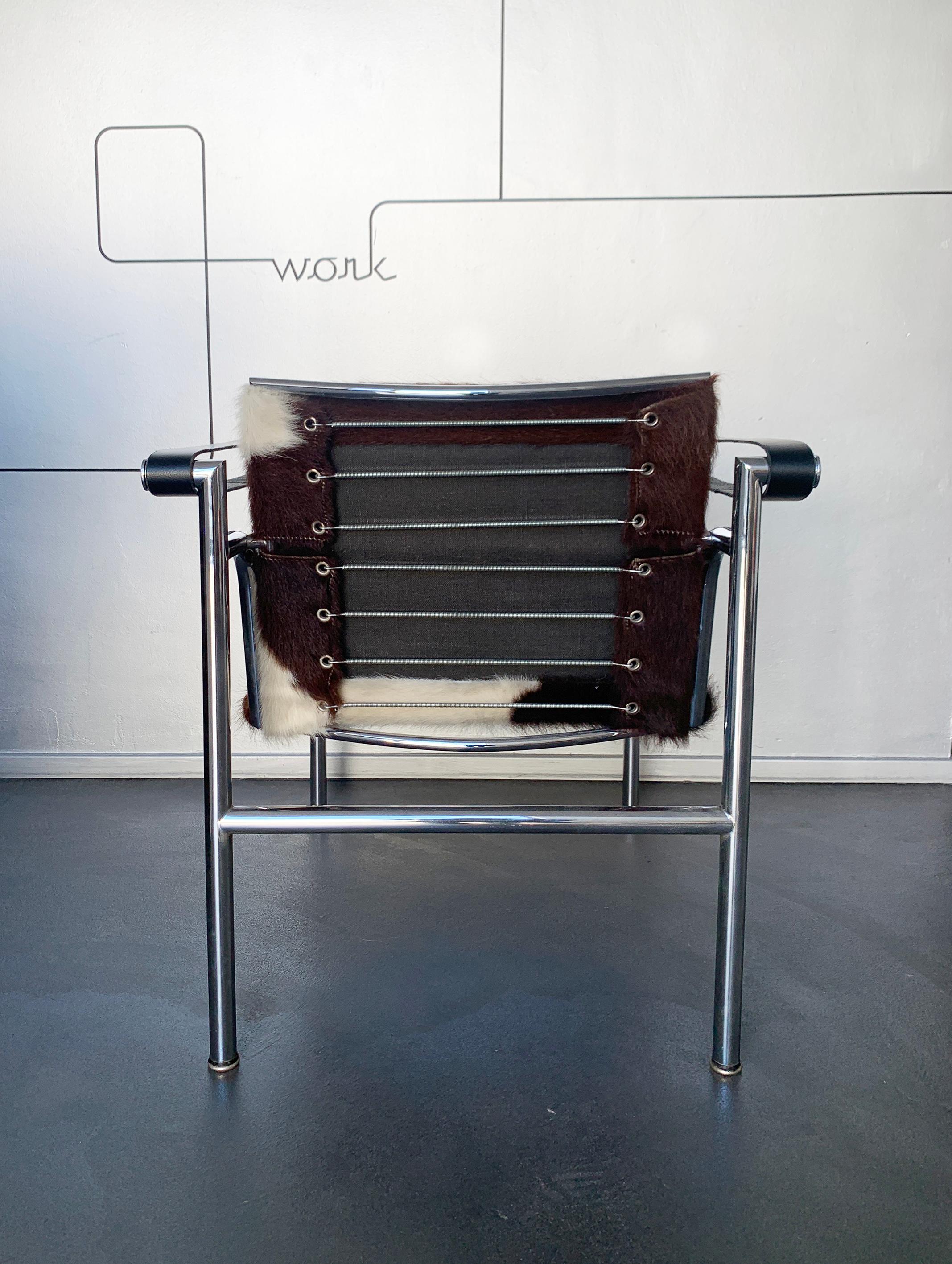 Mid-Century Modern Early LC1 Chair by Le Corbusier, Jeanneret & Perriand, Cassina, 1960s