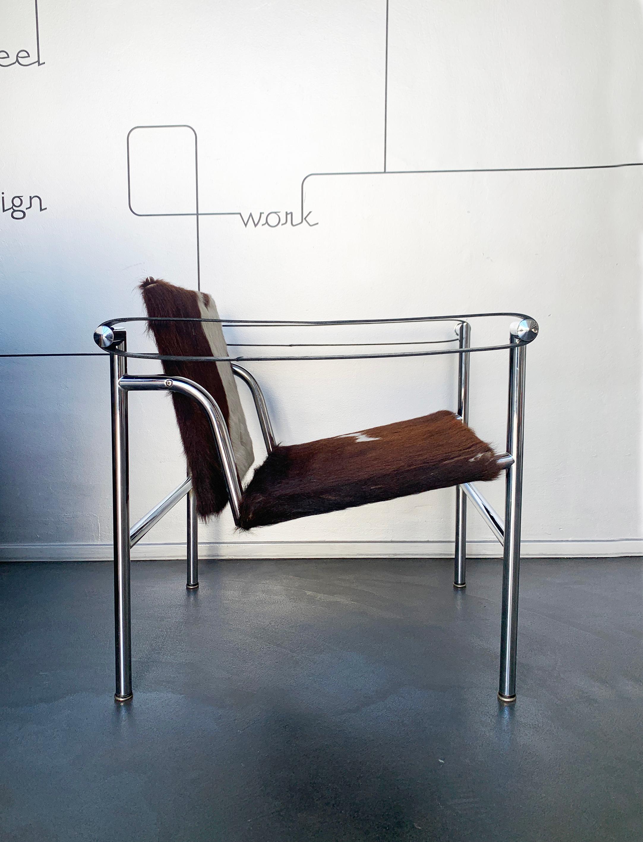 Italian Early LC1 Chair by Le Corbusier, Jeanneret & Perriand, Cassina, 1960s
