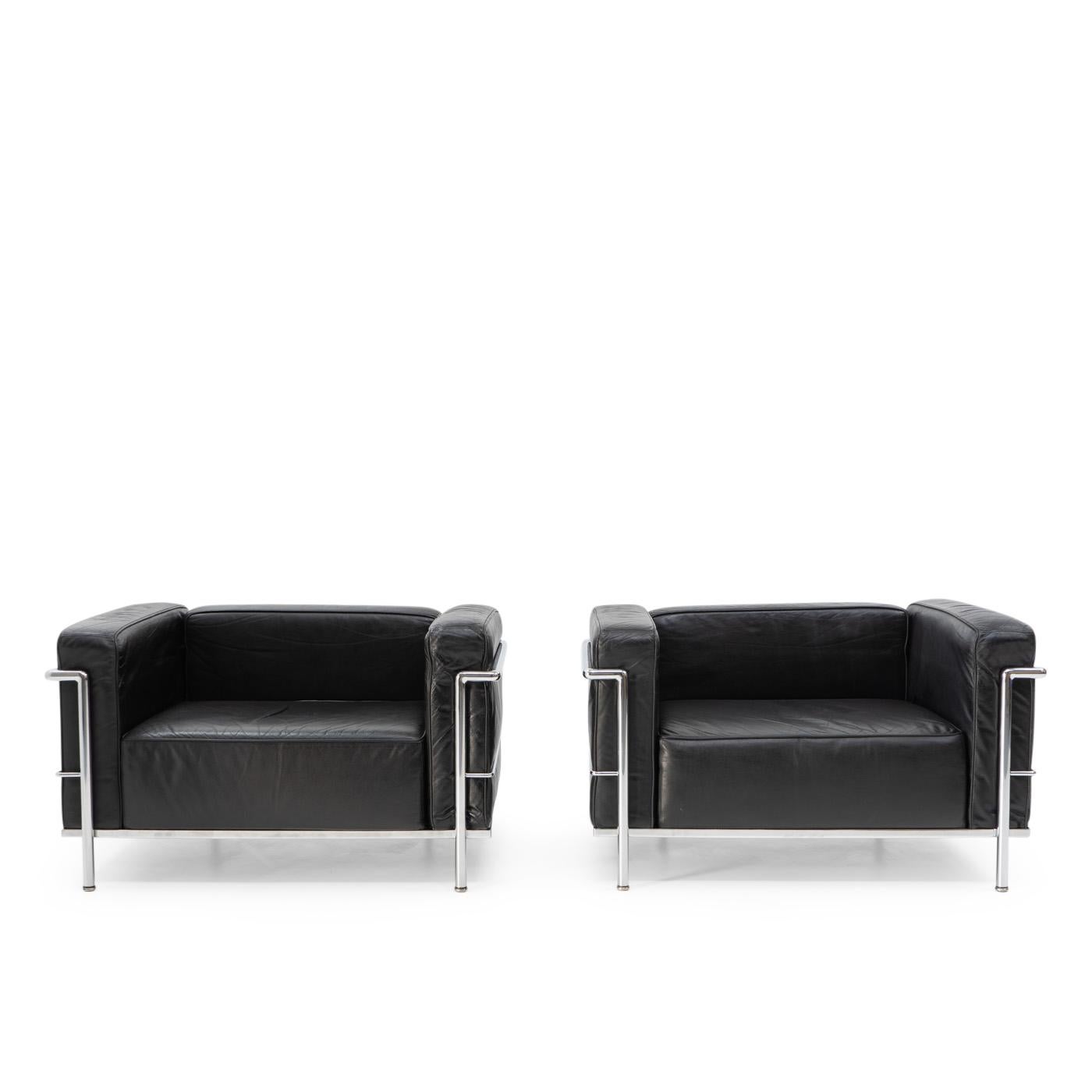 Early LC3 Lounge Chairs, Le Corbusier by Cassina, 1970s For Sale 5