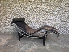 Early LC4 Chaise Longue n° 3075 Original Pony Hide, Le Corbusier, Cassina, 1970s