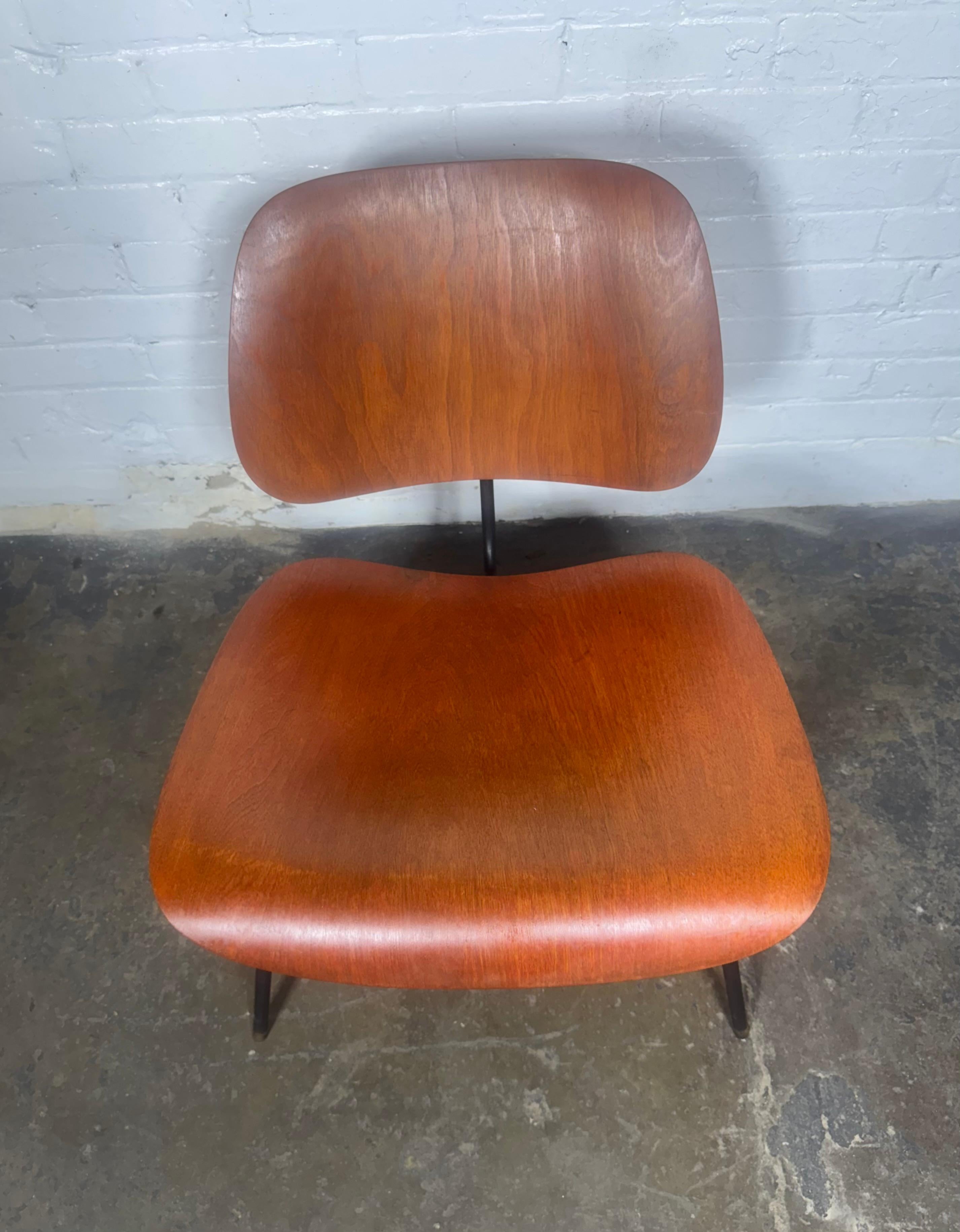 Mid-20th Century Early LCM Red Aniline Dyed by Charles Eames for Herman Miller For Sale