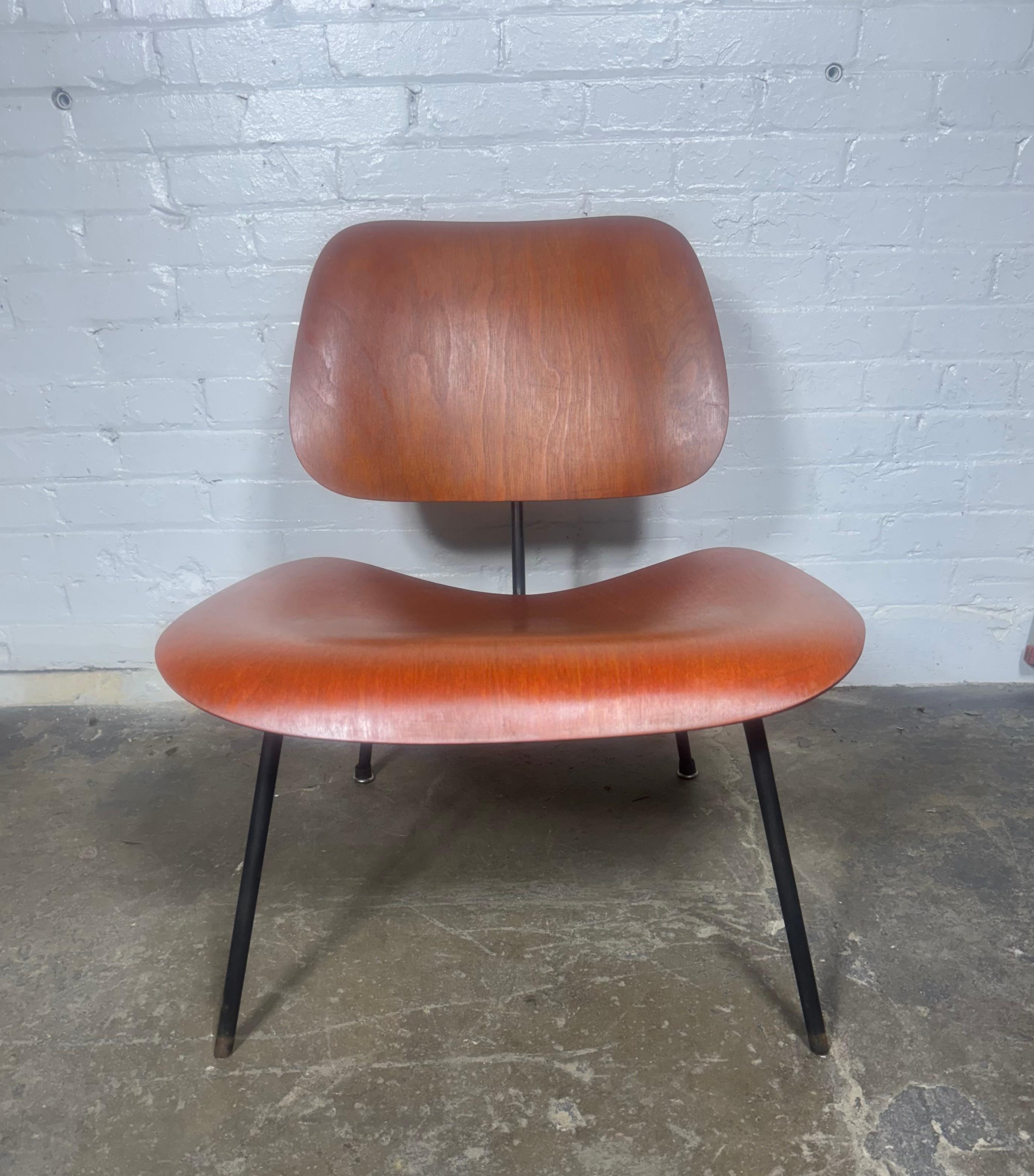 Metal Early LCM Red Aniline Dyed by Charles Eames for Herman Miller For Sale